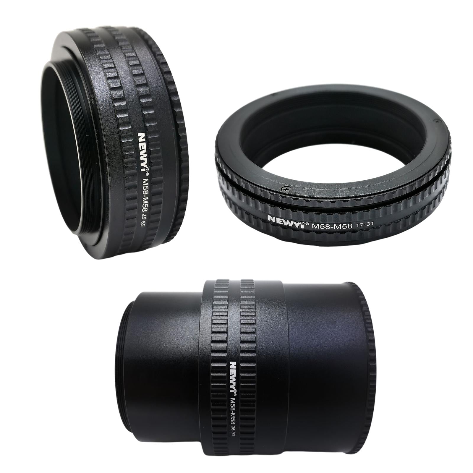 M58-M58 Focusing Helicoid Adapter Adjustable for Cameras Black  17 to 31 mm