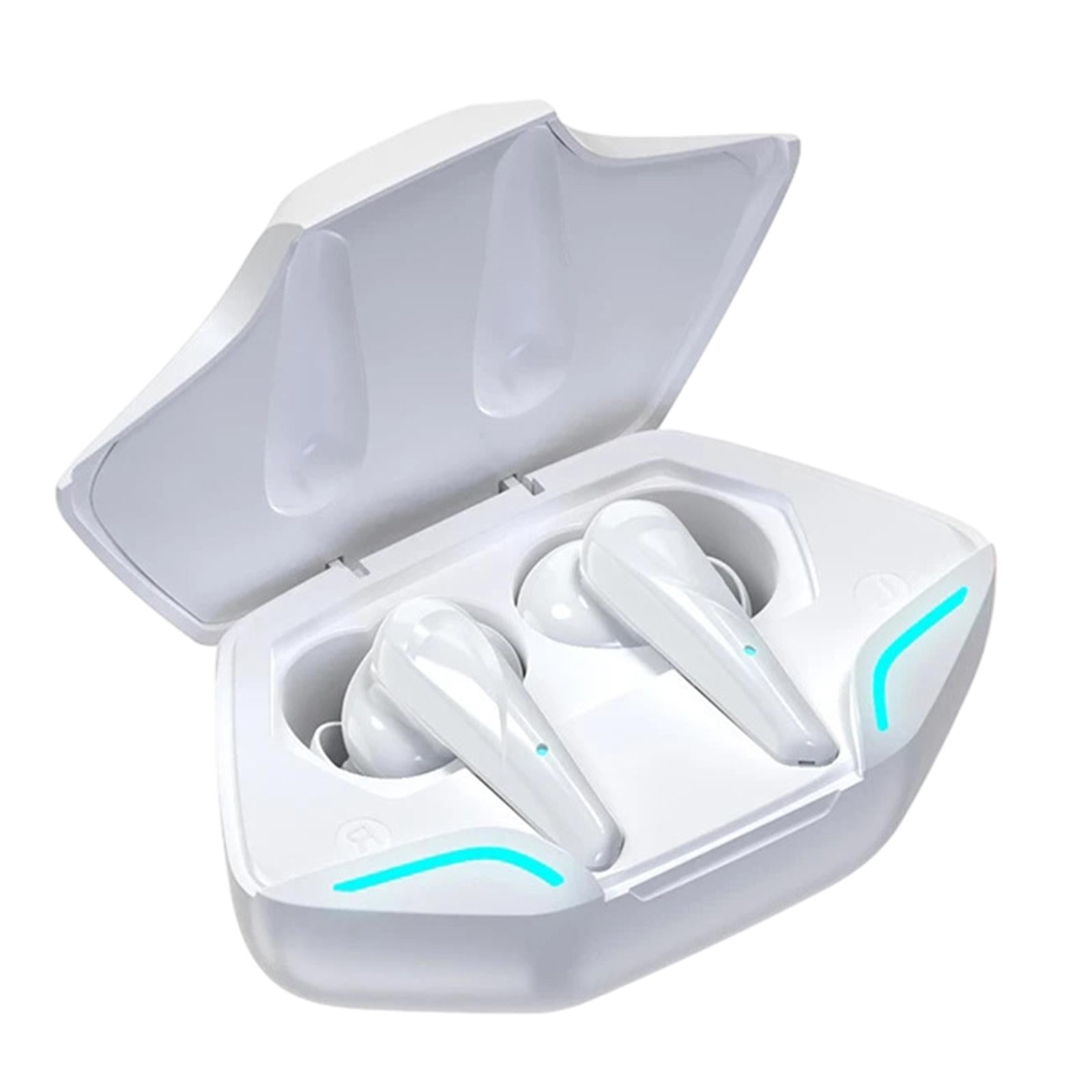 Bluetooth Wireless Earphone Headphones w/Mic Low Latency Noise Cancelling White