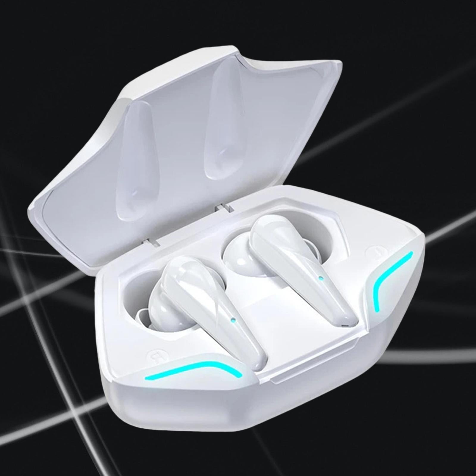 Bluetooth Wireless Earphone Headphones w/Mic Low Latency Noise Cancelling White