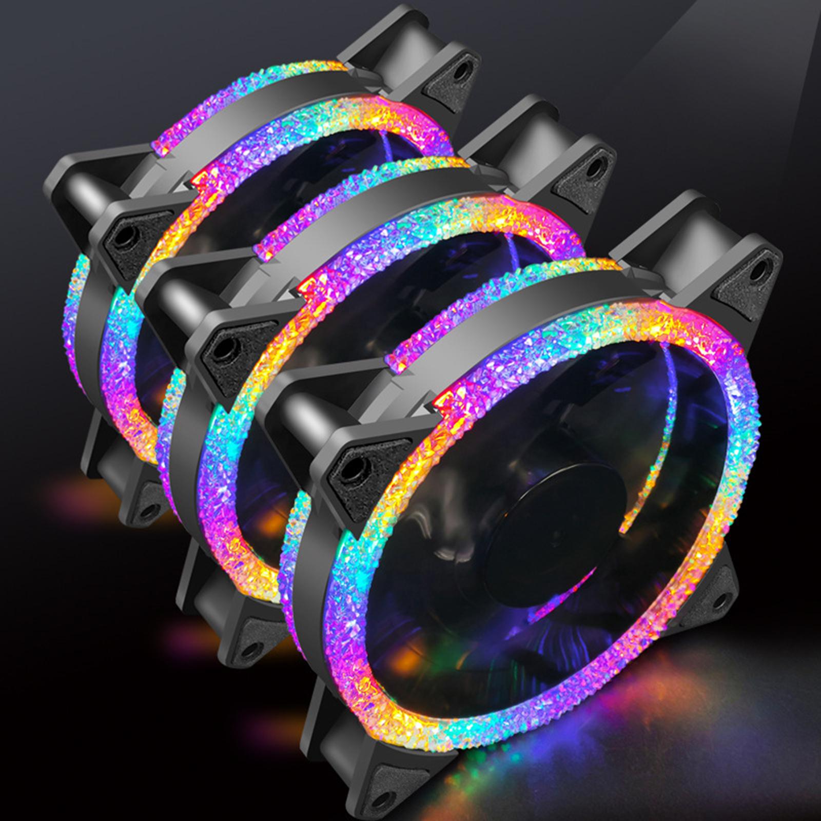 Computer Case Fan Ultra Quiet Colorful RGB LED Water Cooler Heatsink for PC