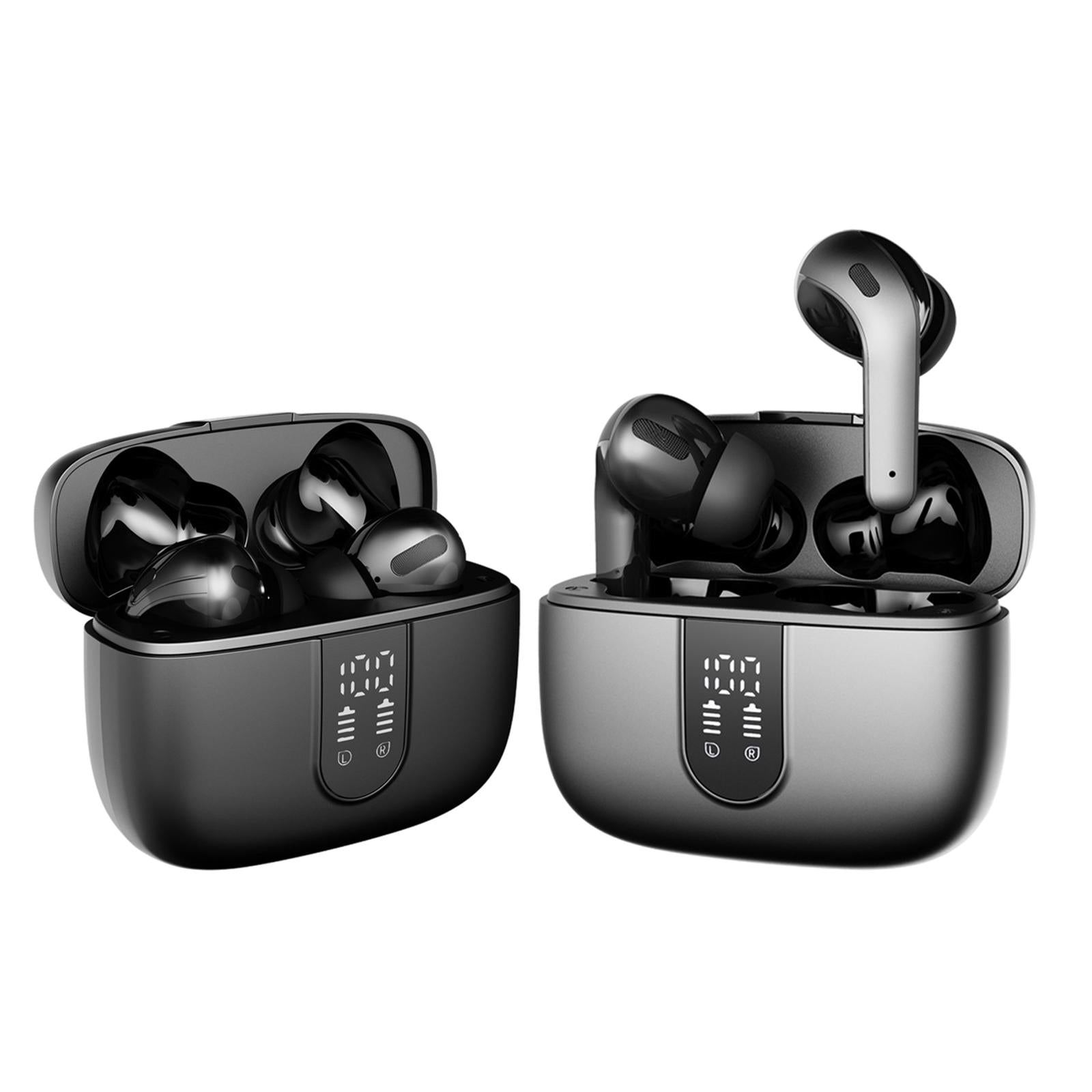 Wireless Earbuds Wireless Charging Case Hi-fi Stereo Earphone for Work black