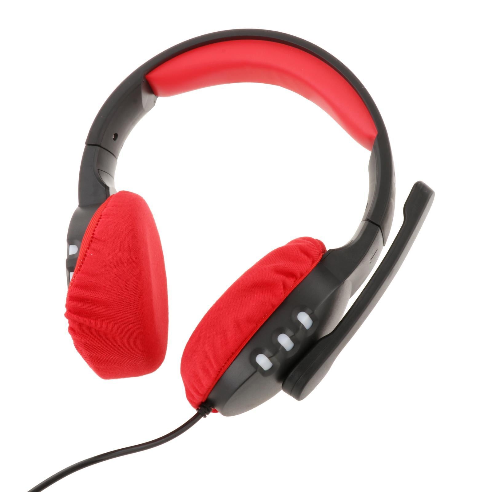 Headphone Covers Universal Durable Washable for Headsets 8cm  red