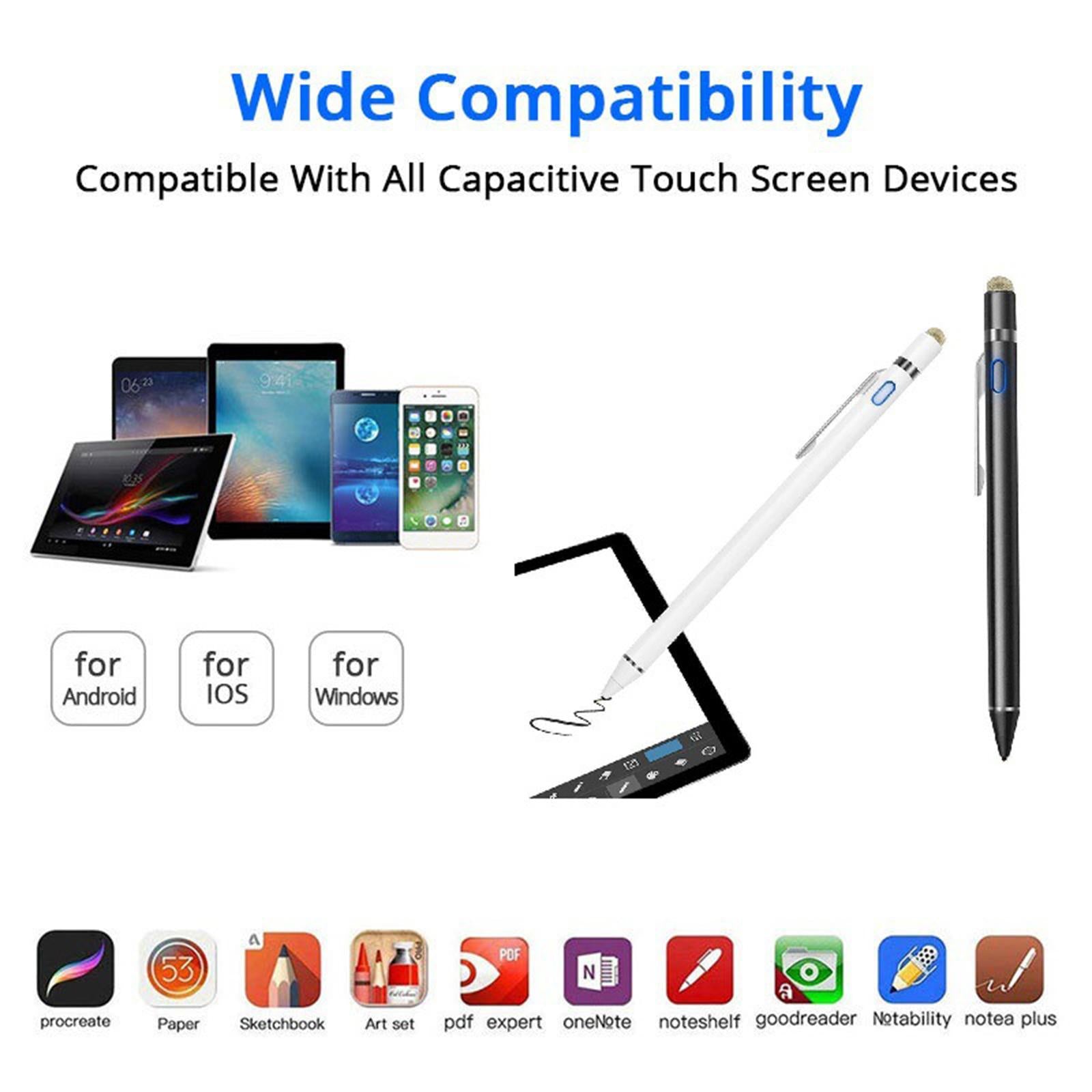 Slim Stylus Pen Digital Pencil for iPhone Touch Screens Tablets Black