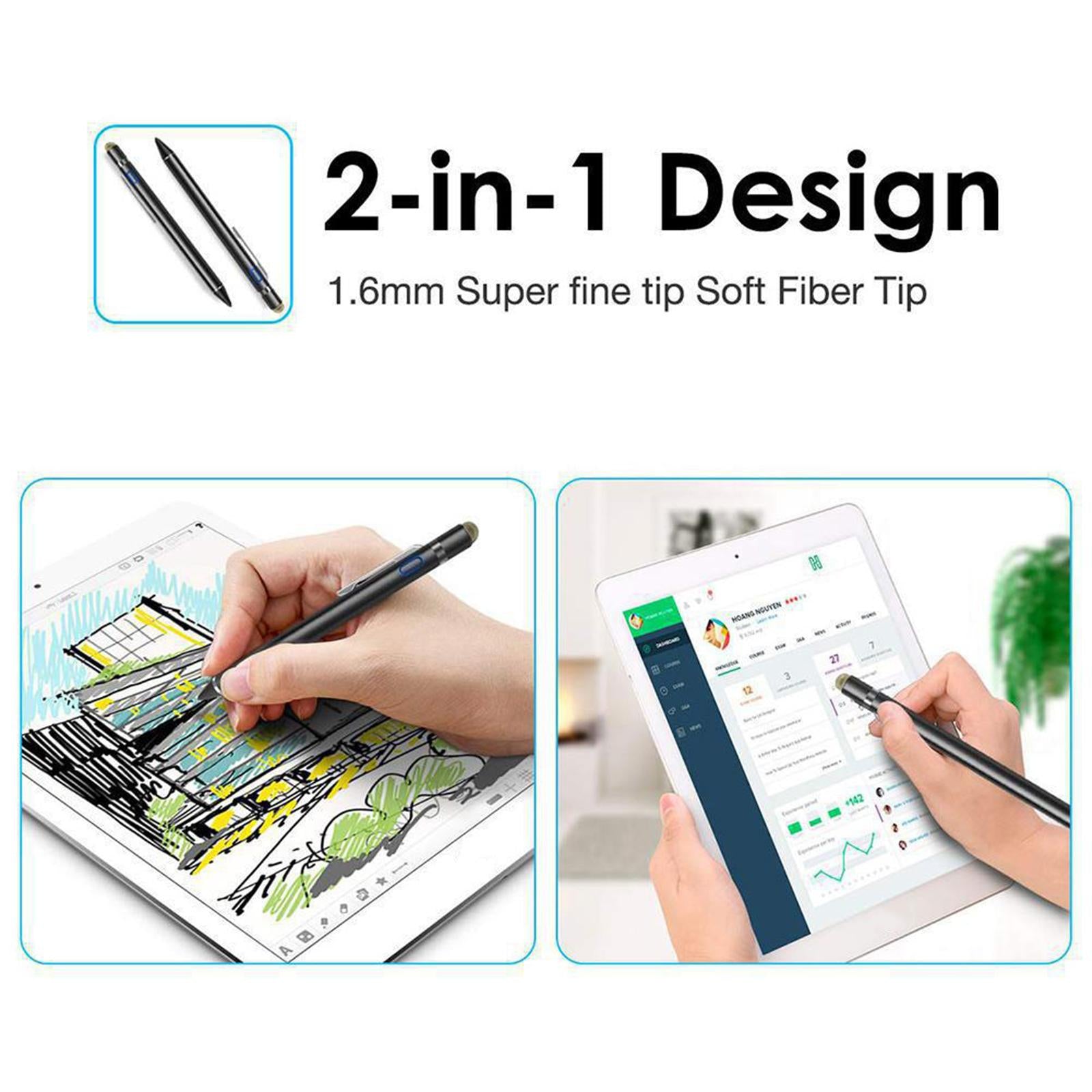 Slim Stylus Pen Digital Pencil for iPhone Touch Screens Tablets Black