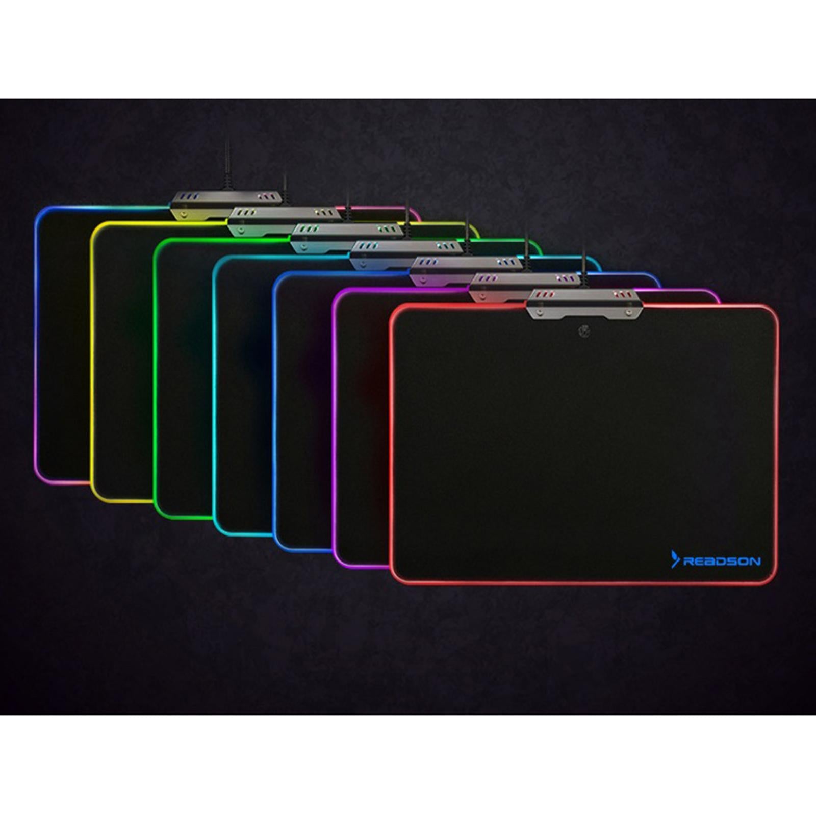 Metal Gaming Mouse Pad Anti-Slip Mouse Mat with Backlit for Office Home