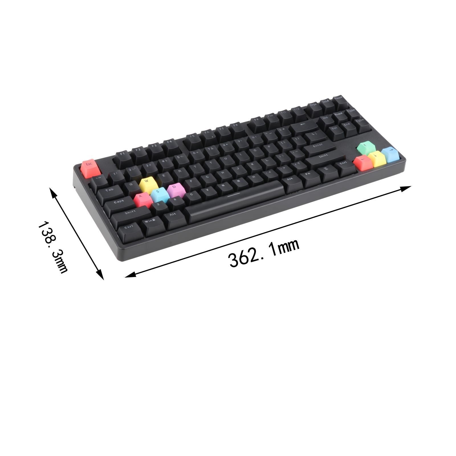 Wired 87-Key Mechanical Gaming Keyboard RGB Backlit Red Switches Black