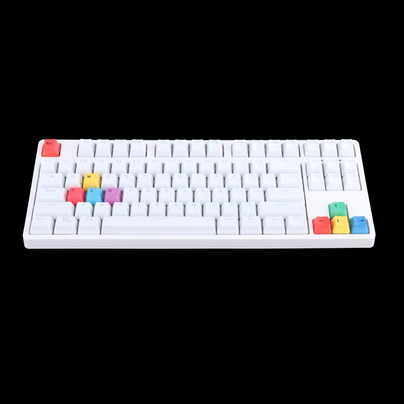 Wired 87-Key Mechanical Gaming Keyboard RGB Backlit Red Switches White