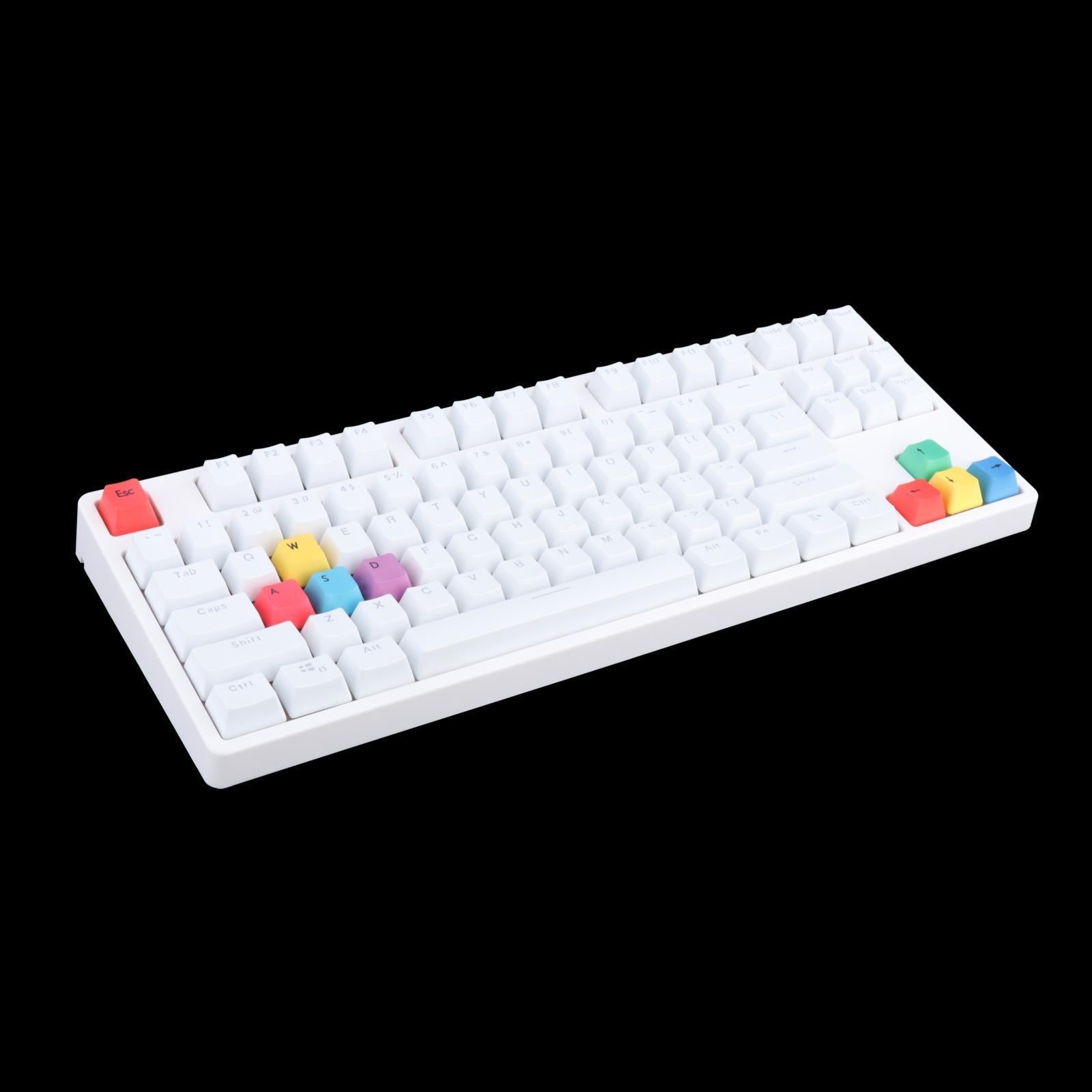 Wired 87-Key Mechanical Gaming Keyboard RGB Backlit Red Switches White