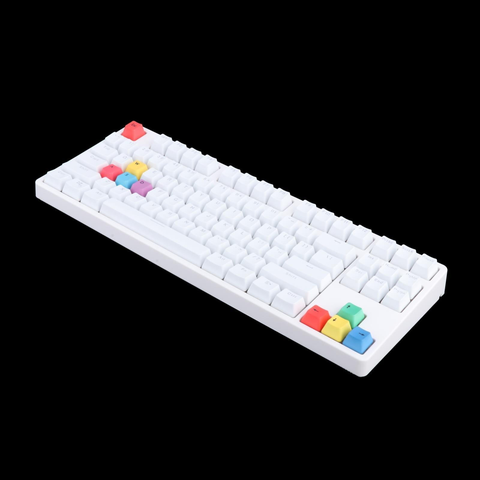 Wired 87-Key Mechanical Gaming Keyboard RGB Backlit Red Switches White