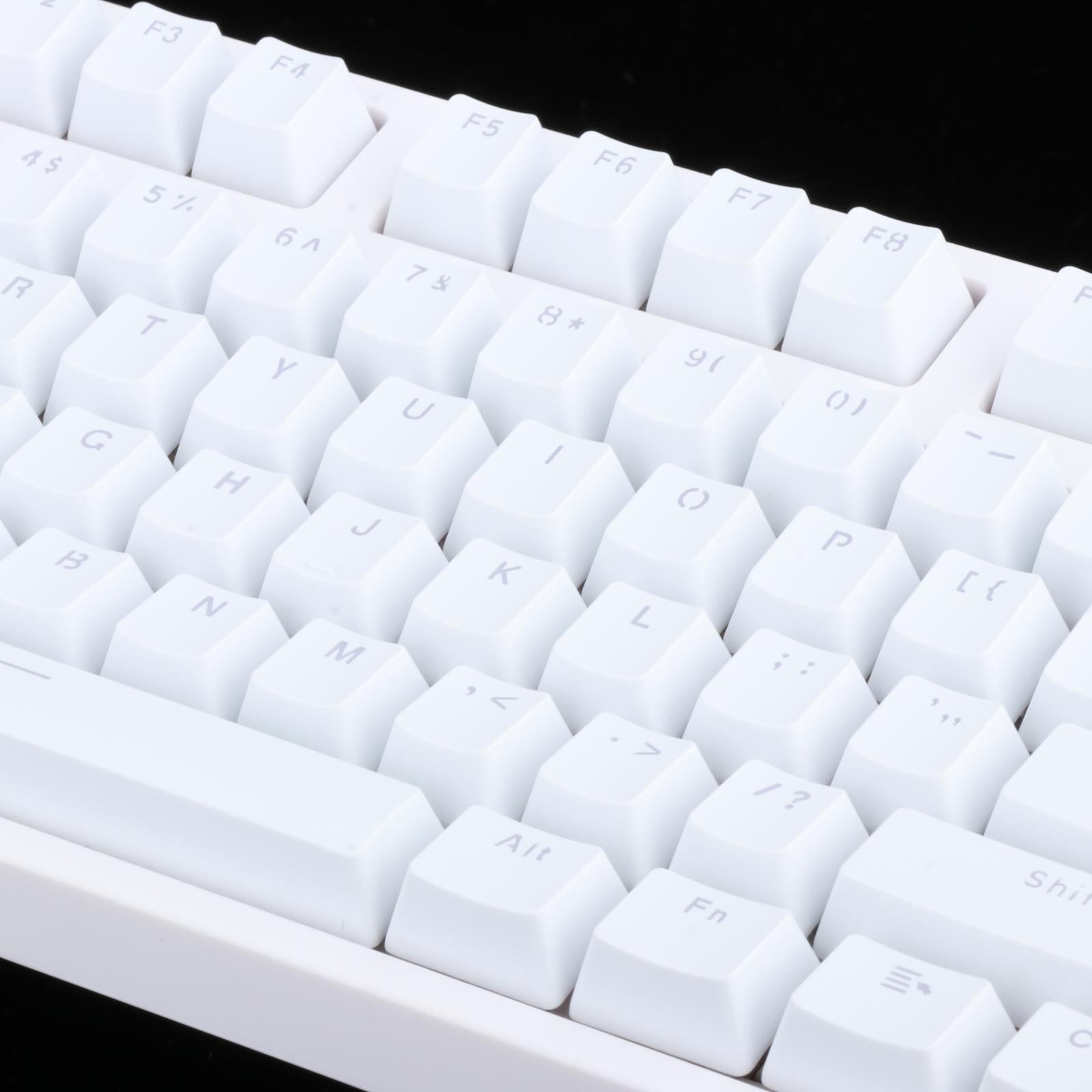 Wired 87-Key Mechanical Gaming Keyboard RGB Backlit Red Switches White