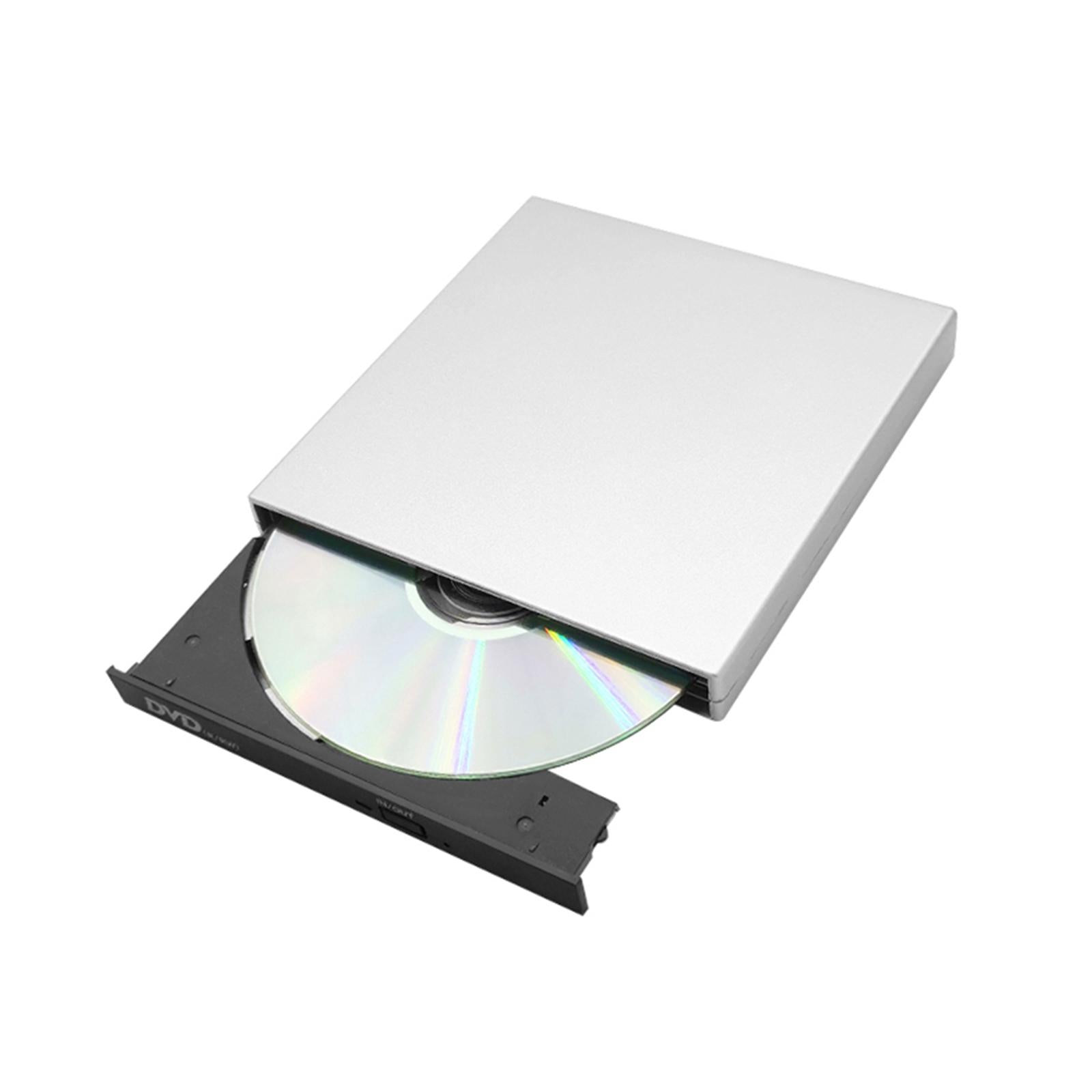 USB 2.0 External DVD Drive Recorder CD Burner DVD-RW for Laptops PC Silver