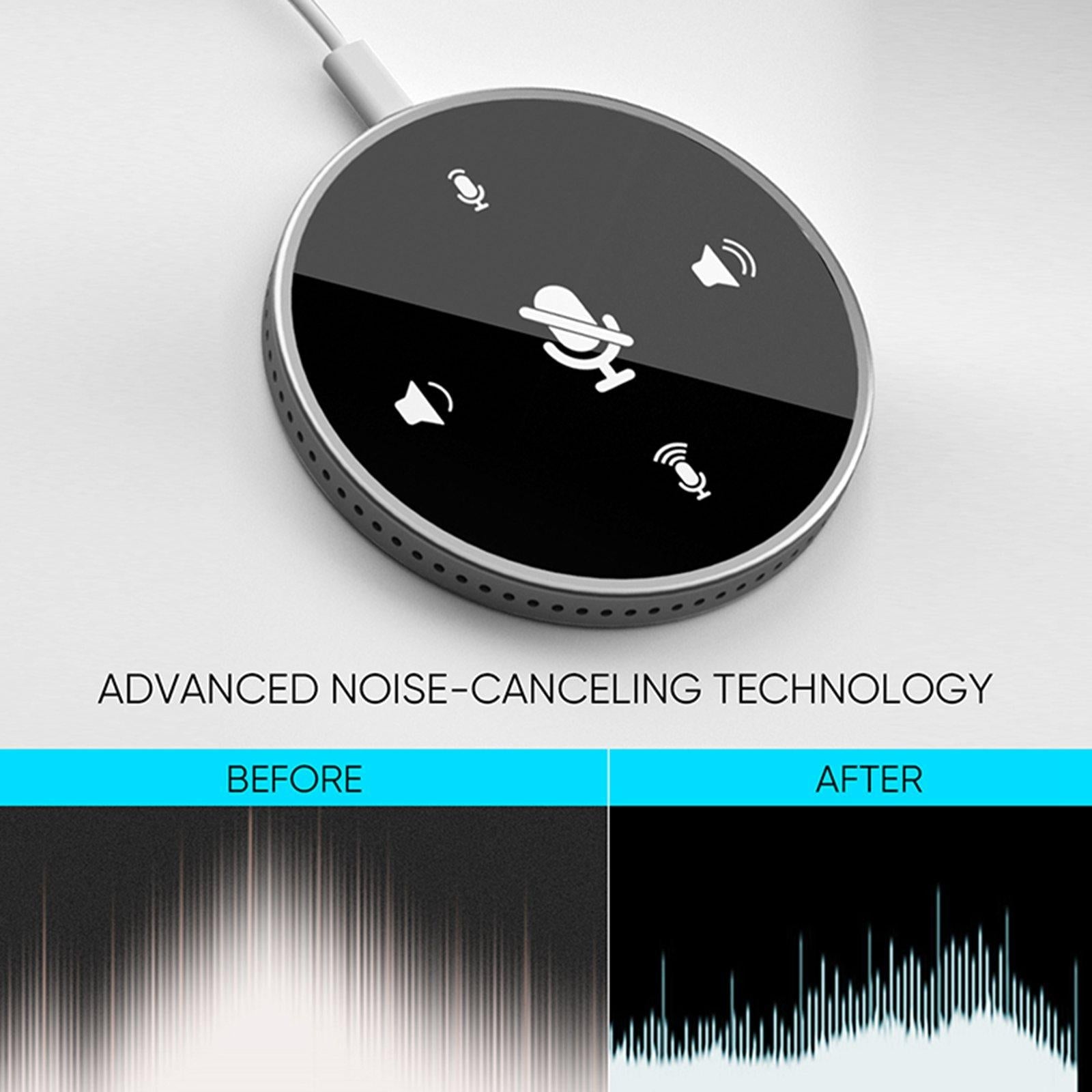 USB Conference Microphone w/Speaker Mic w/ Mute for Desktop Computer  Gold