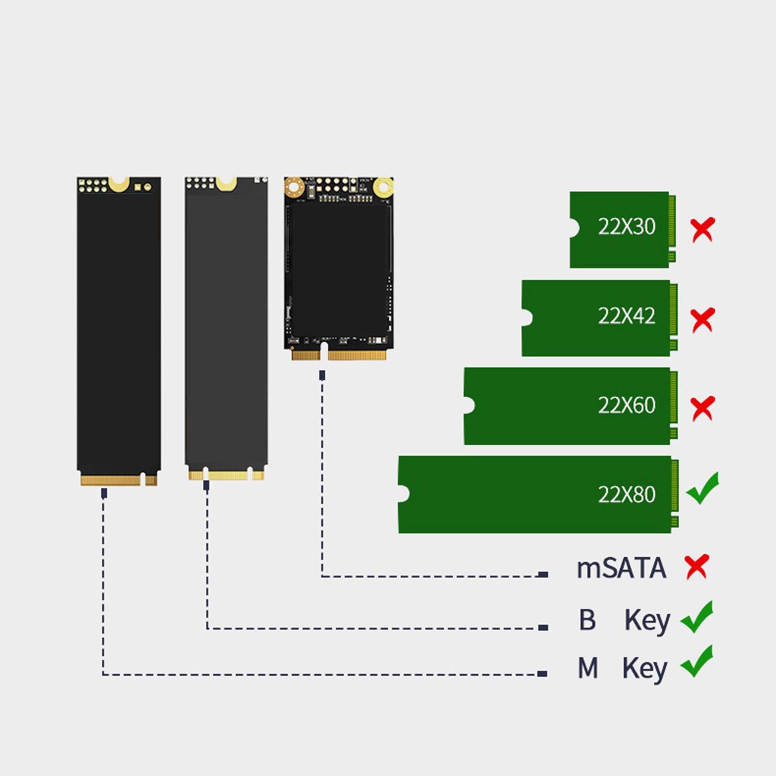 M.2 SSD Heat Sink 2280 HDD with Silicone Pad Aluminum Alloy NGFF Cooler