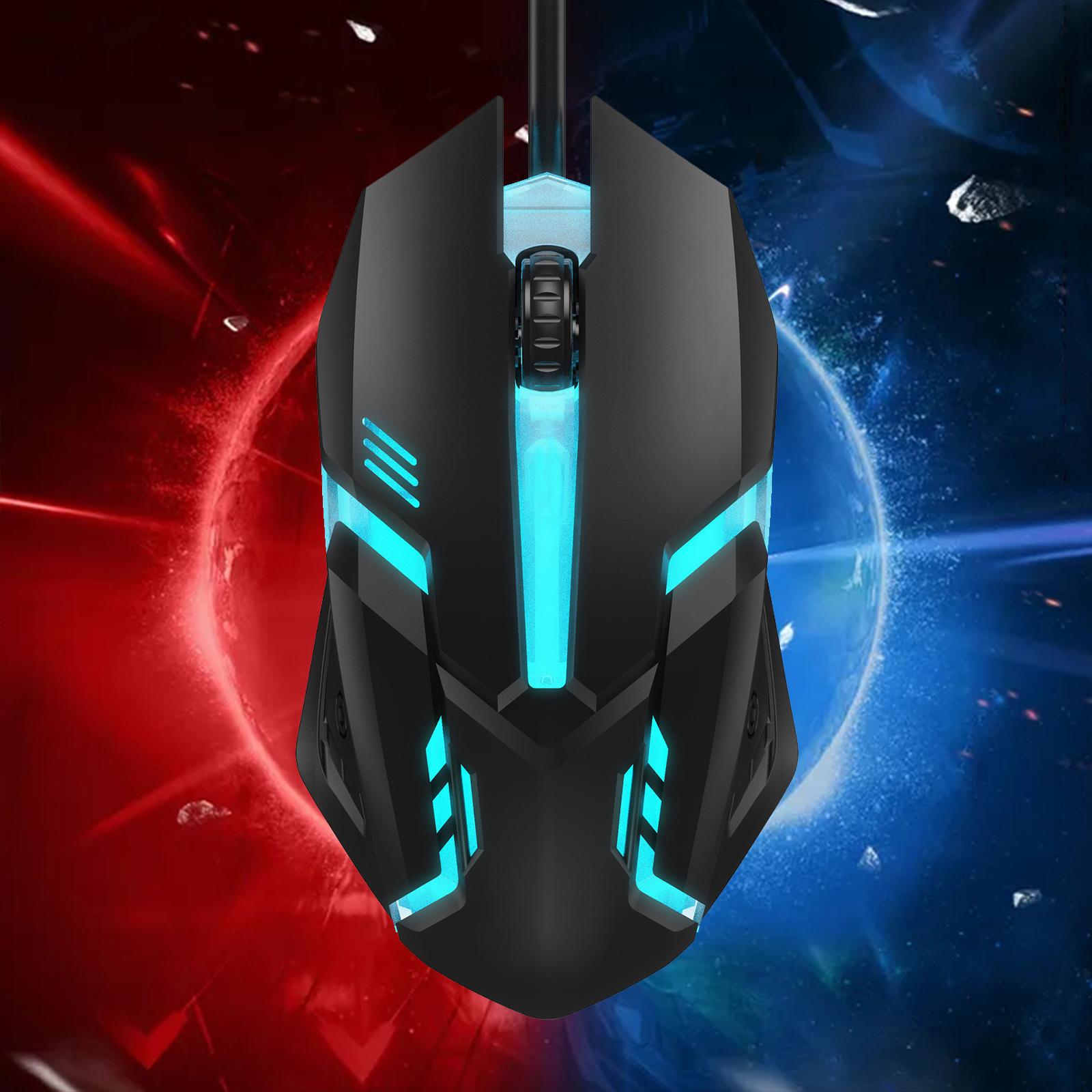 Wired Gaming Mouse with Backlights Adjustable DPI Universal for PC Laptop