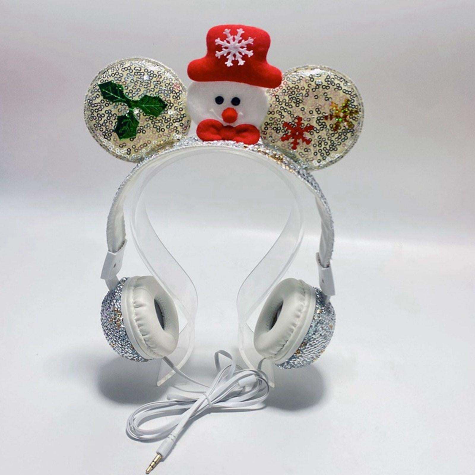 Wired Snowman Headset HiFi with Mic for Gaming Laptops Kids Adults White