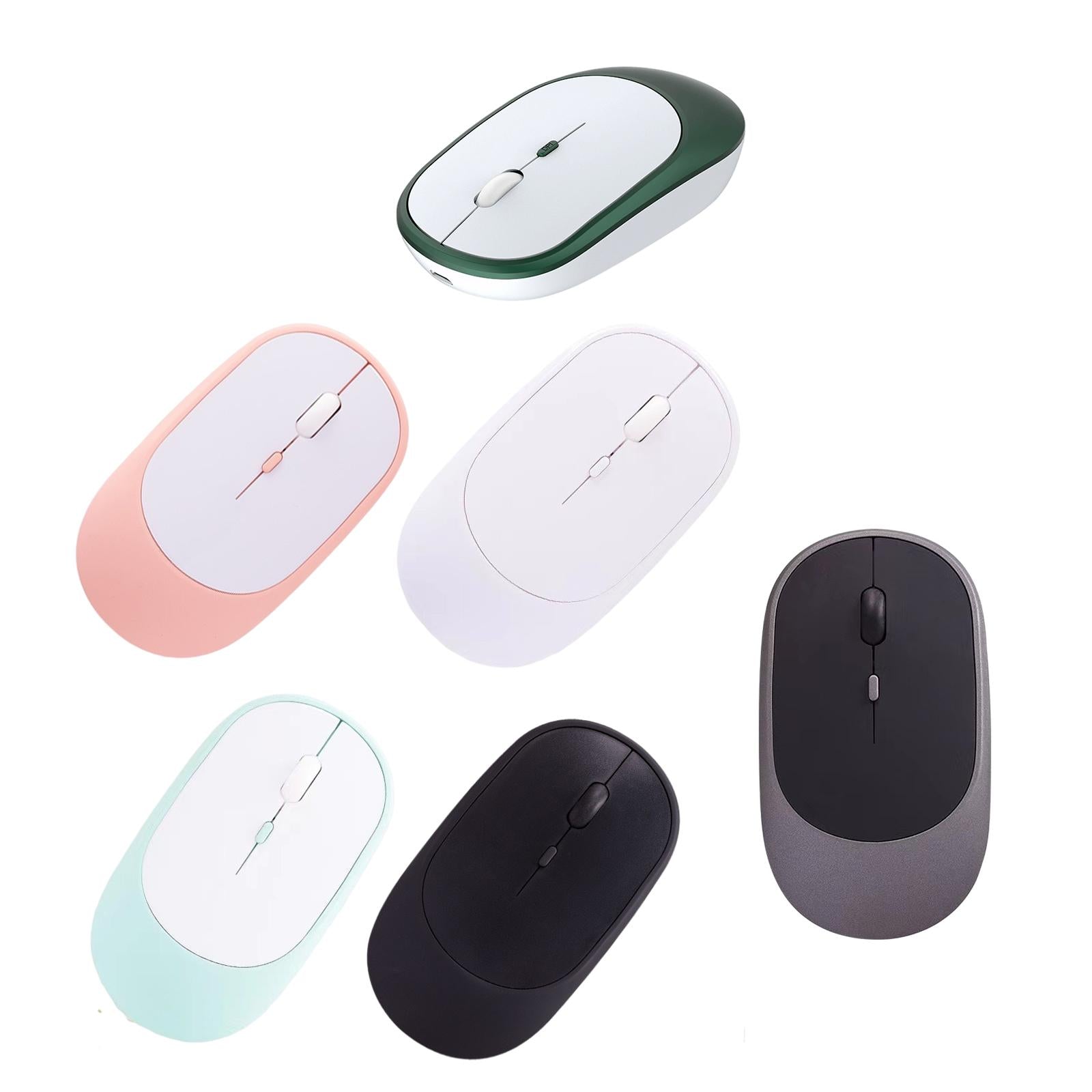 Cordless Bluetooth Mute Mouse Desktop Computer Gadget for Office Blue