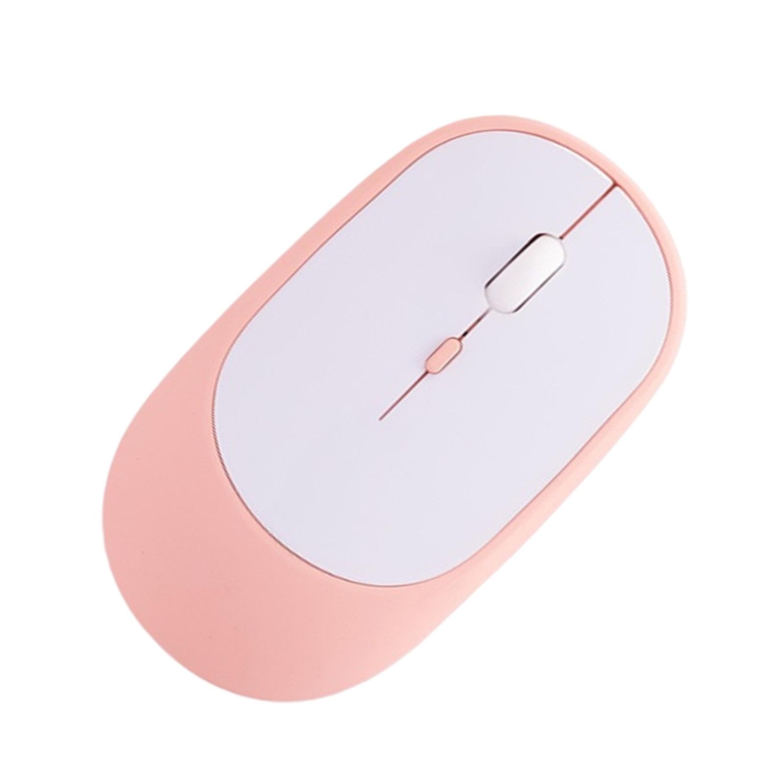 Cordless Bluetooth Mute Mouse Desktop Computer Gadget for Office Pink