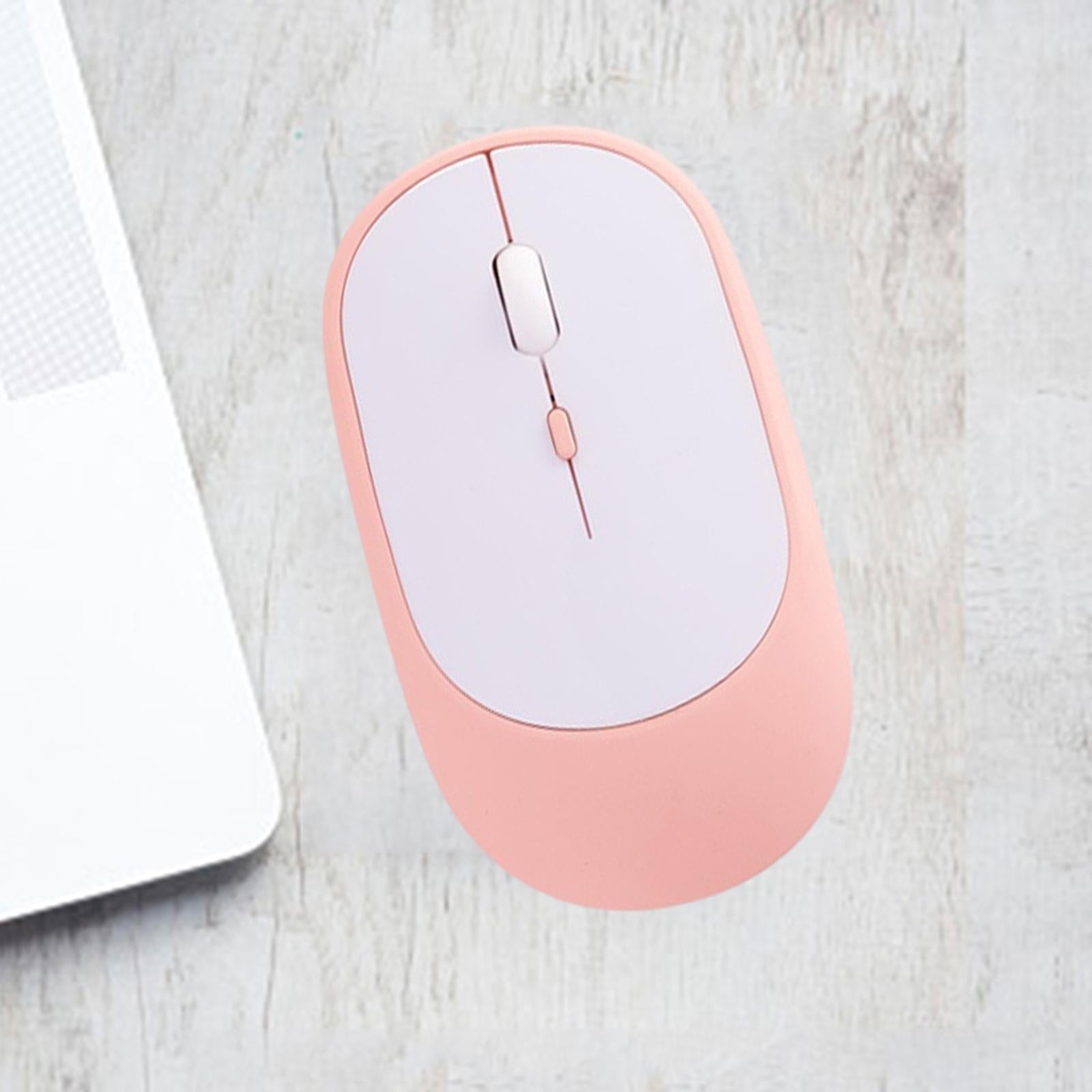 Cordless Bluetooth Mute Mouse Desktop Computer Gadget for Office Pink