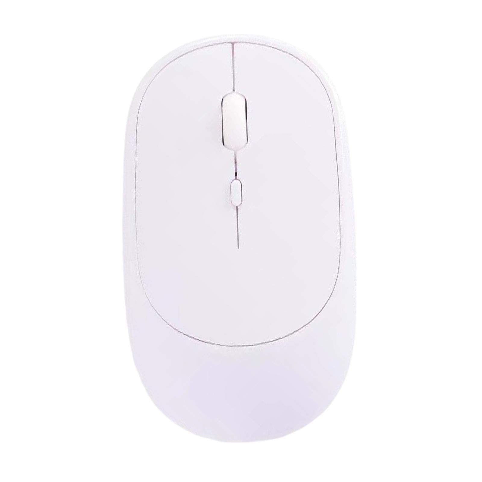 Cordless Bluetooth Mute Mouse Desktop Computer Gadget for Office White