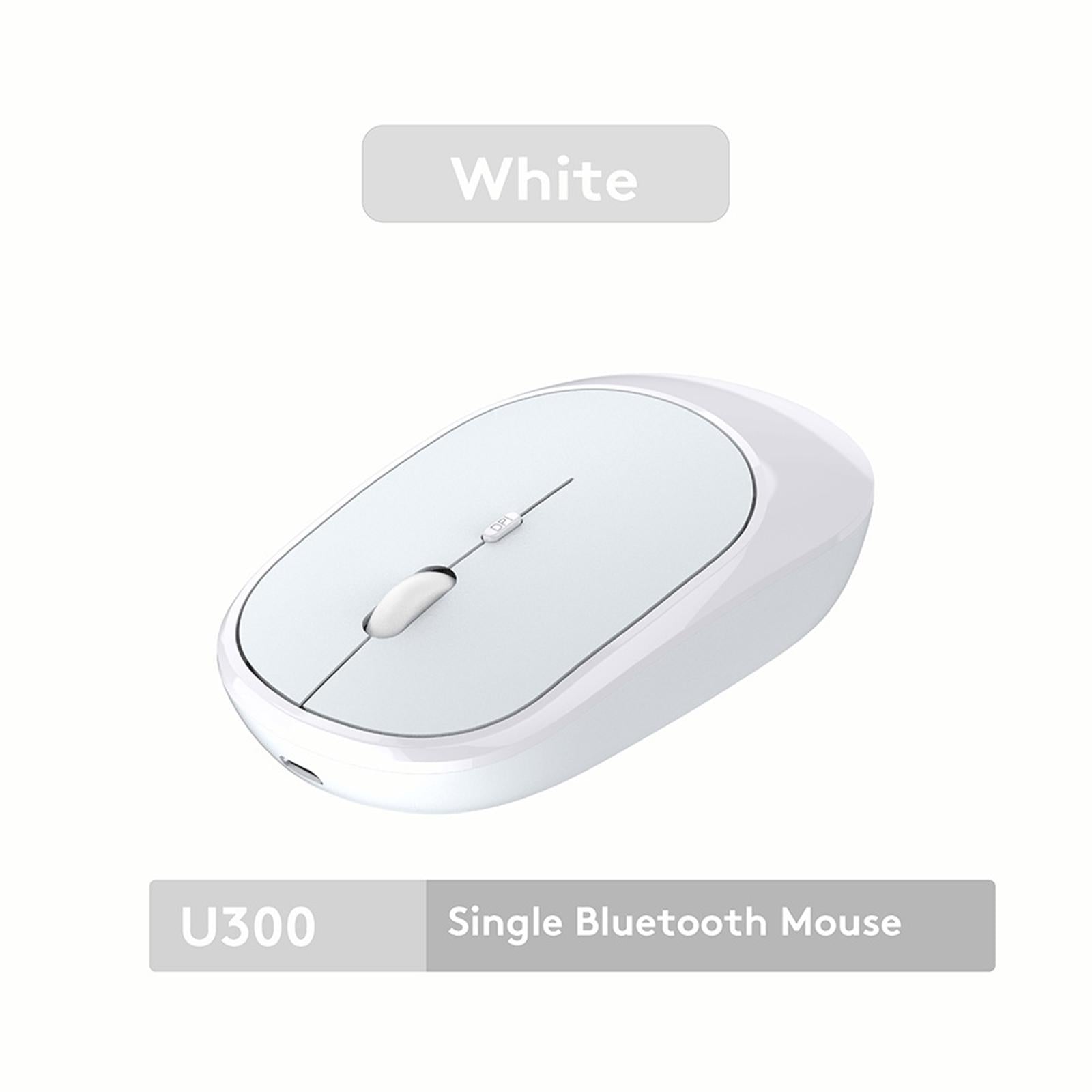 Cordless Bluetooth Mute Mouse Desktop Computer Gadget for Office White