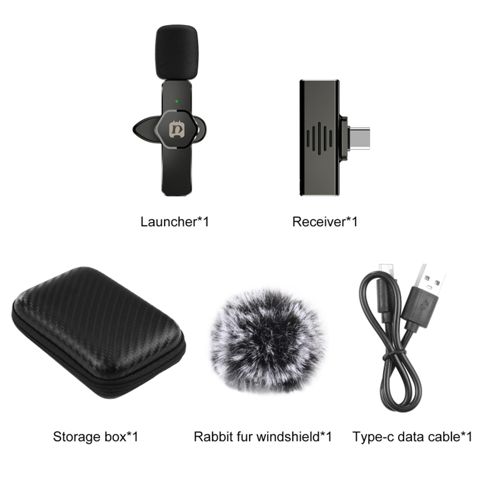 Wireless Lavalier Microphone USB-C for Youtube Facebook Live Stream