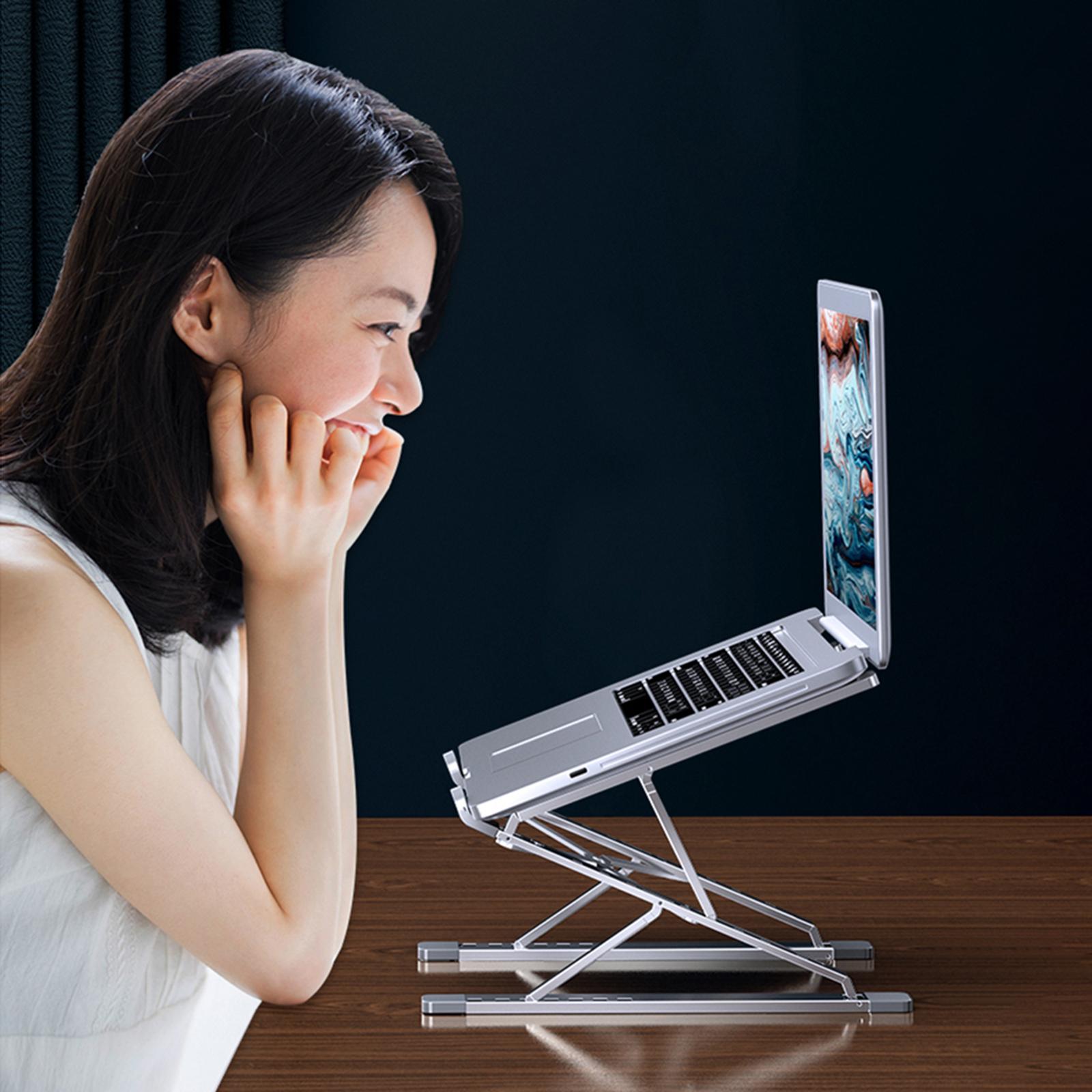 7+8 Gear Computer Stand Collapsible Support Riser for Home Meeting silver