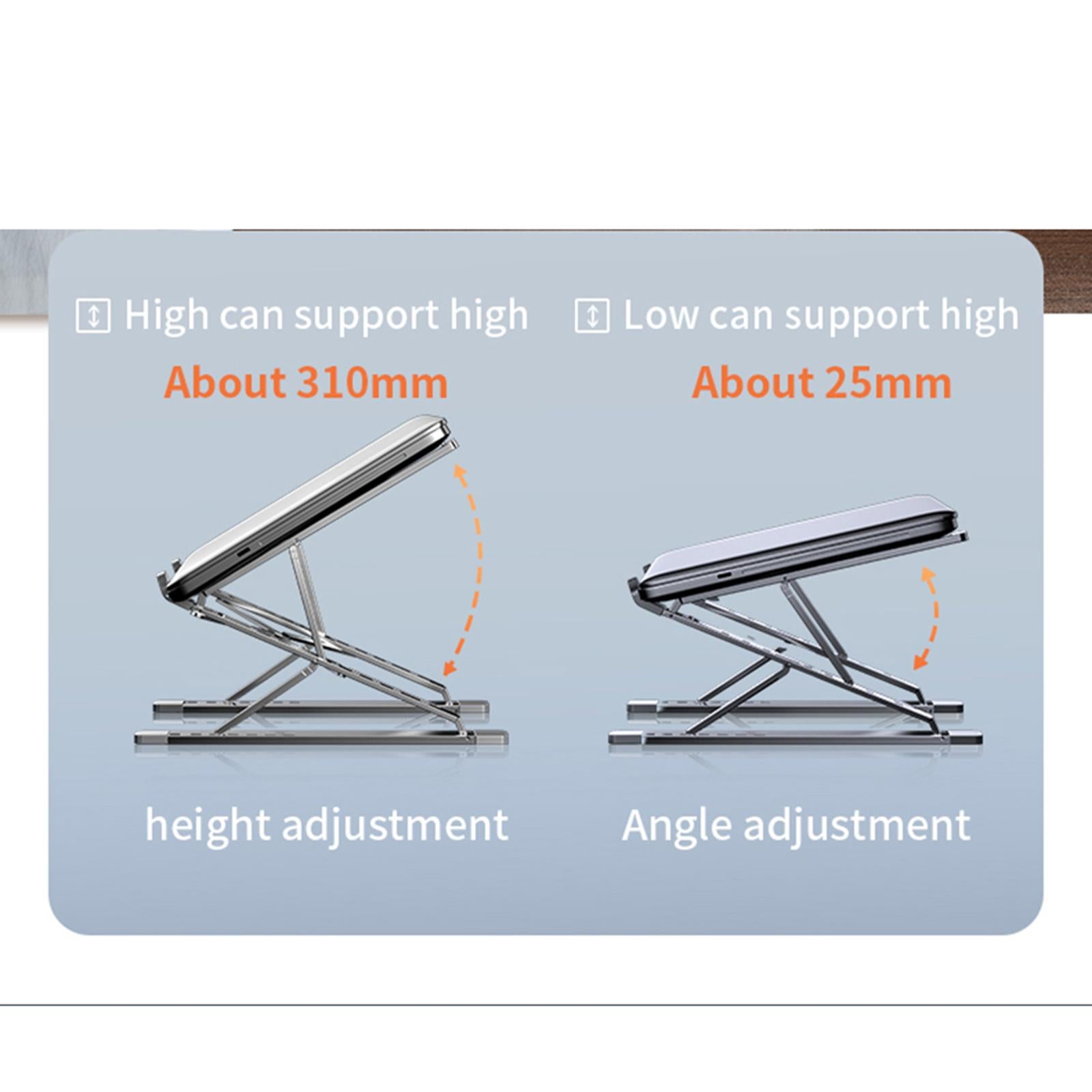 7+8 Gear Computer Stand Collapsible Support Riser for Home Meeting silver