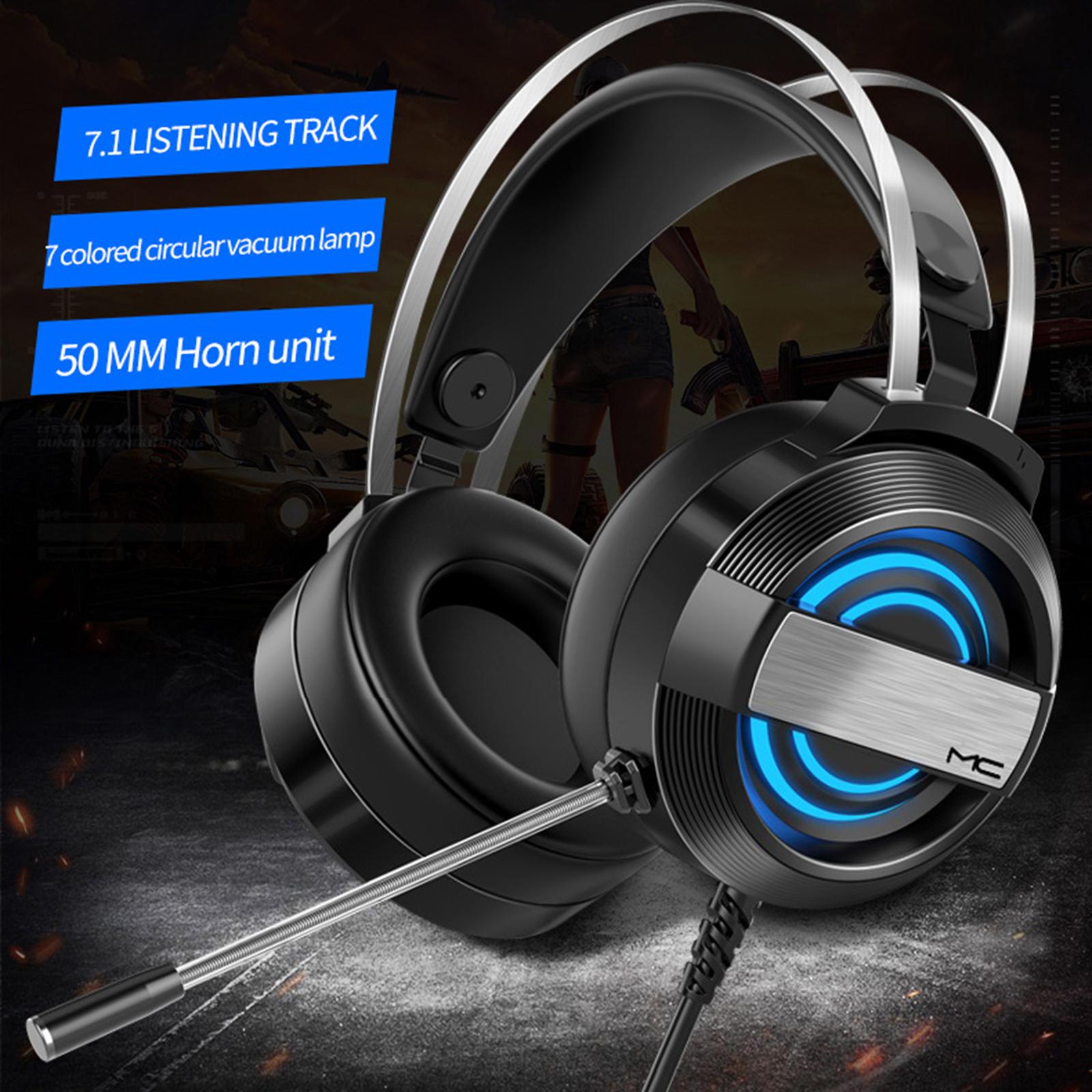 Wired Gaming Headset with Mic Memory Foam Ear Pads for PC Laptop Black