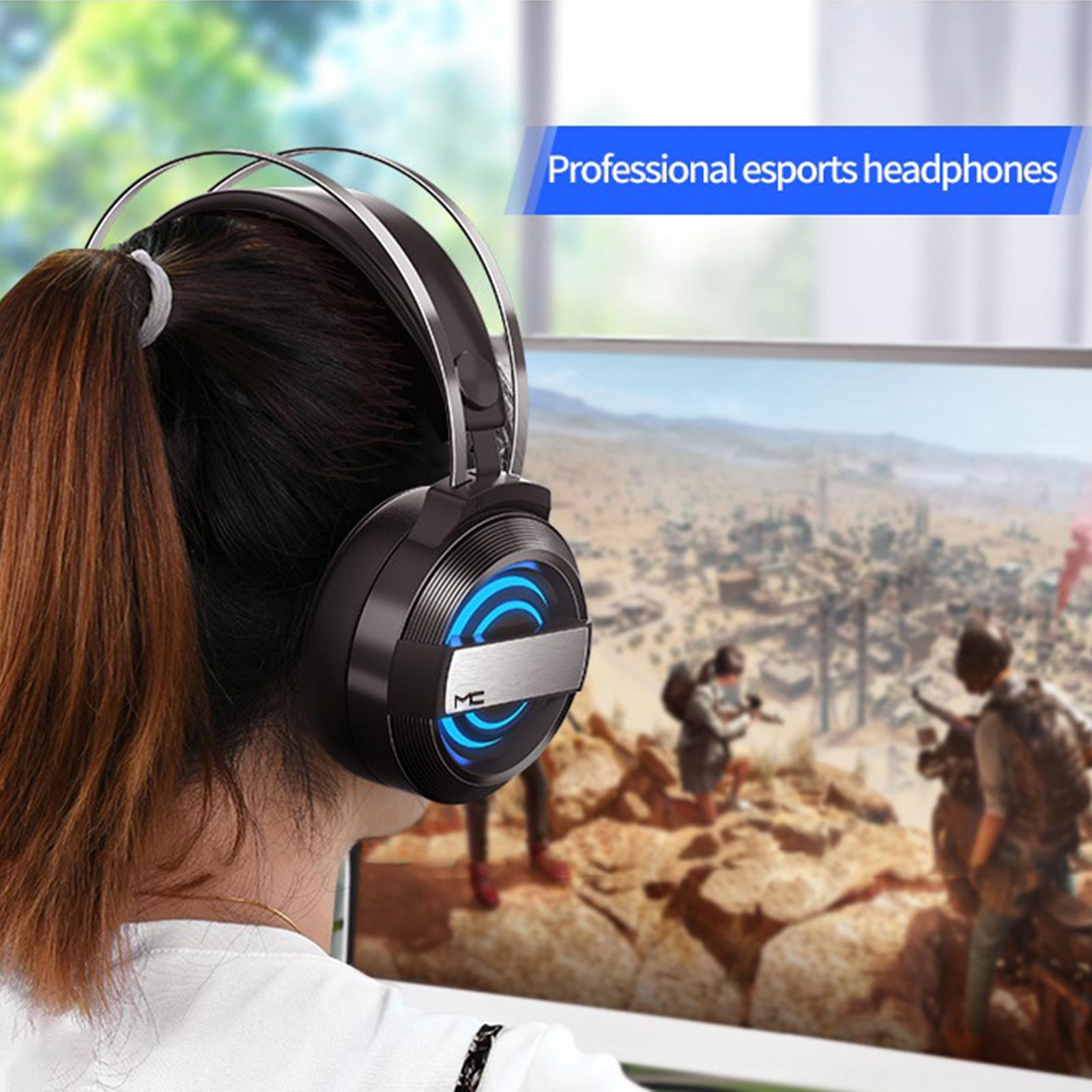 Wired Gaming Headset with Mic Memory Foam Ear Pads for PC Laptop White