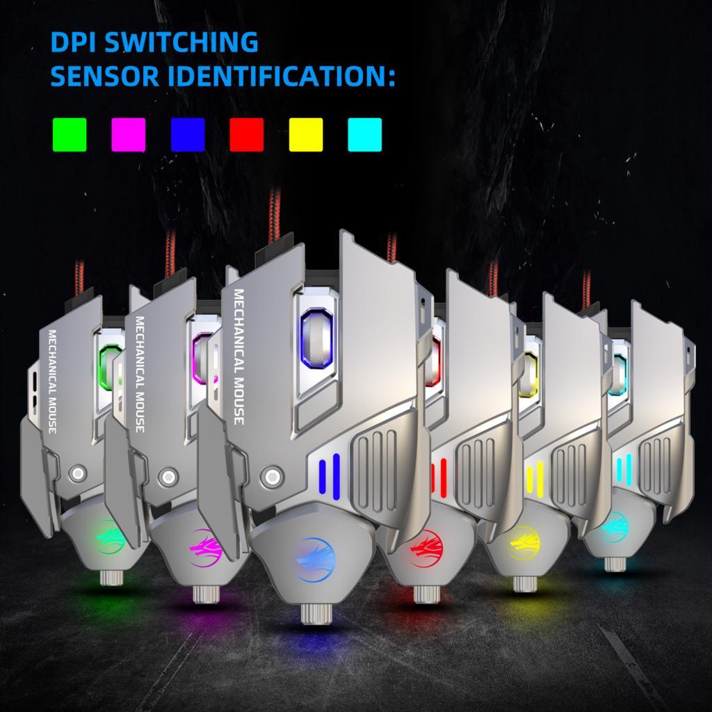 Gaming Mouse 7 Buttons 7200DPI Backlit for Computer Laptop Desktop PC Black