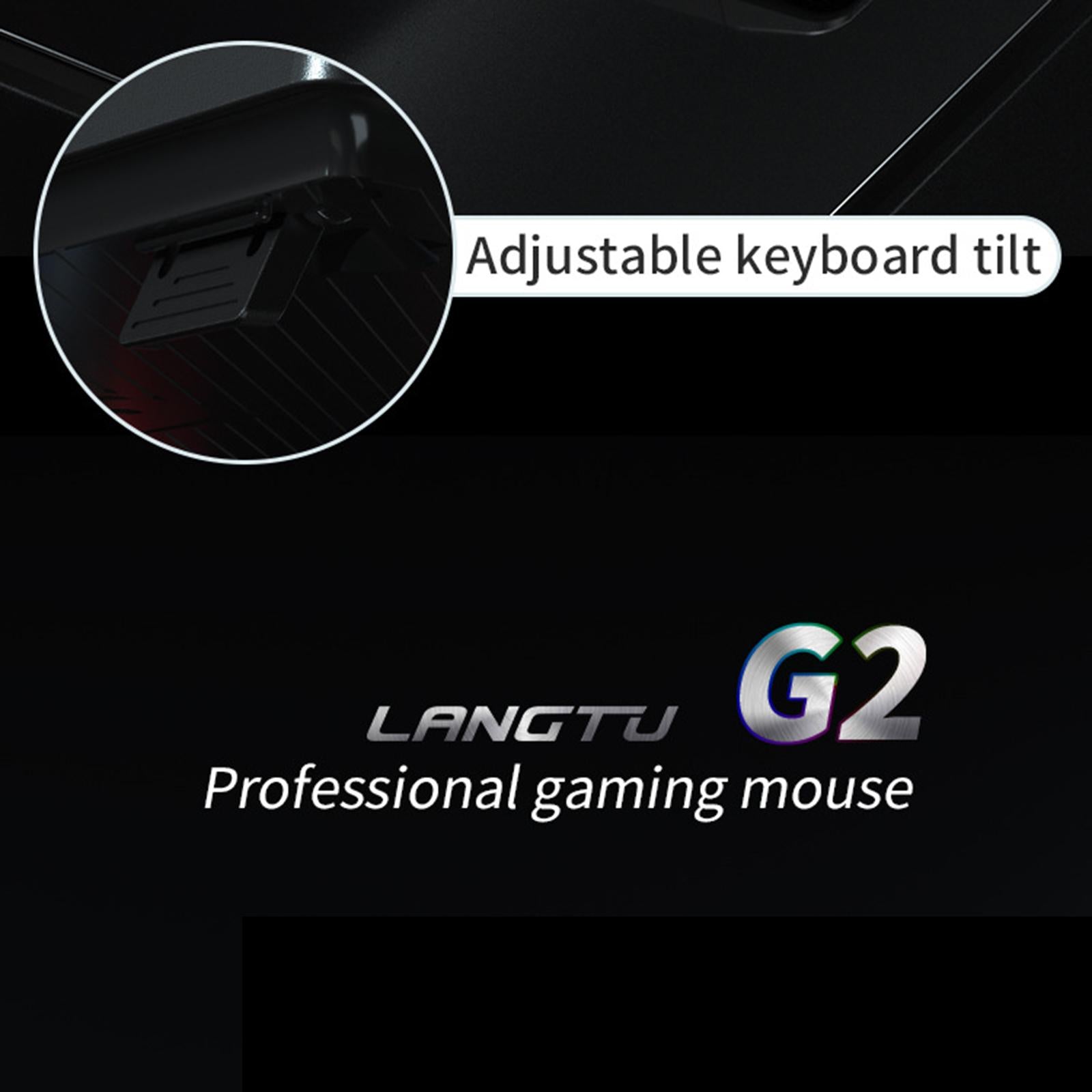 Gaming Keyboard and Mouse Set Standard Adjustable for Gamer Desktop Black