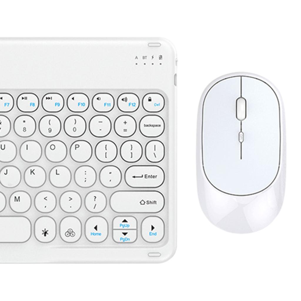 Wireless Keyboard and Mouse Quiet for Laptops Tablets White