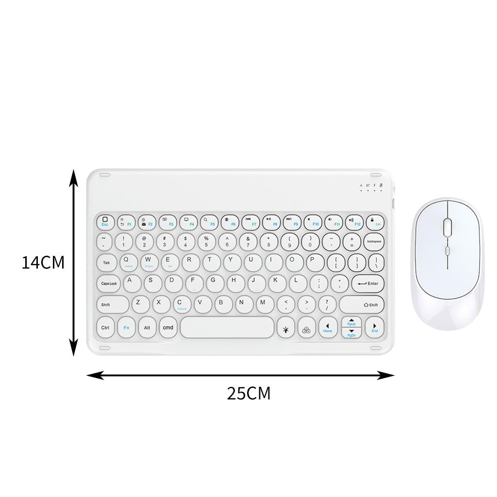 Wireless Keyboard and Mouse Quiet for Laptops Tablets White