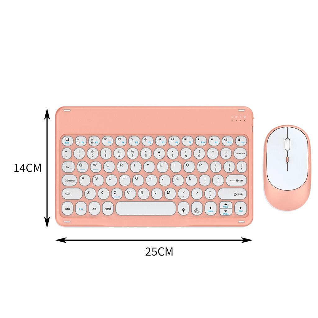 Wireless Keyboard and Mouse Quiet for Laptops Tablets Pink