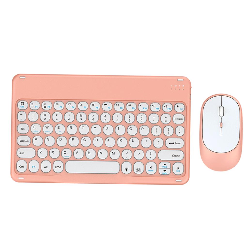 Wireless Keyboard and Mouse Quiet for Laptops Tablets Pink