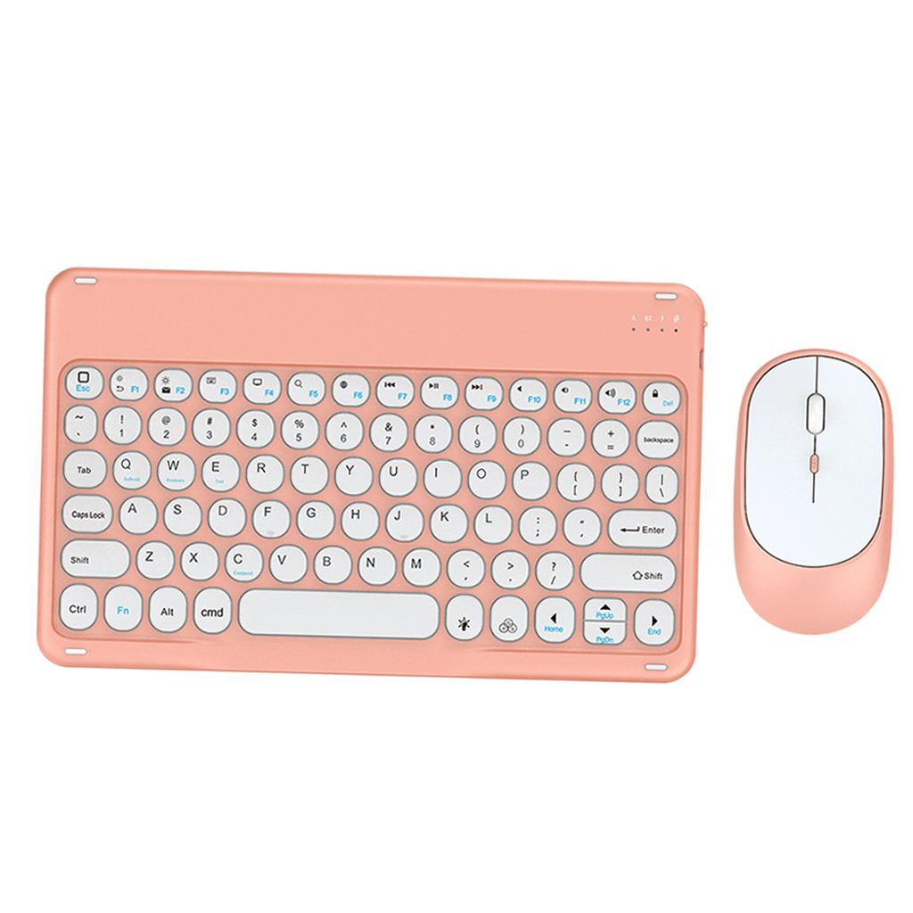 Wireless Keyboard and Mouse Quiet for Laptops Tablets Pink