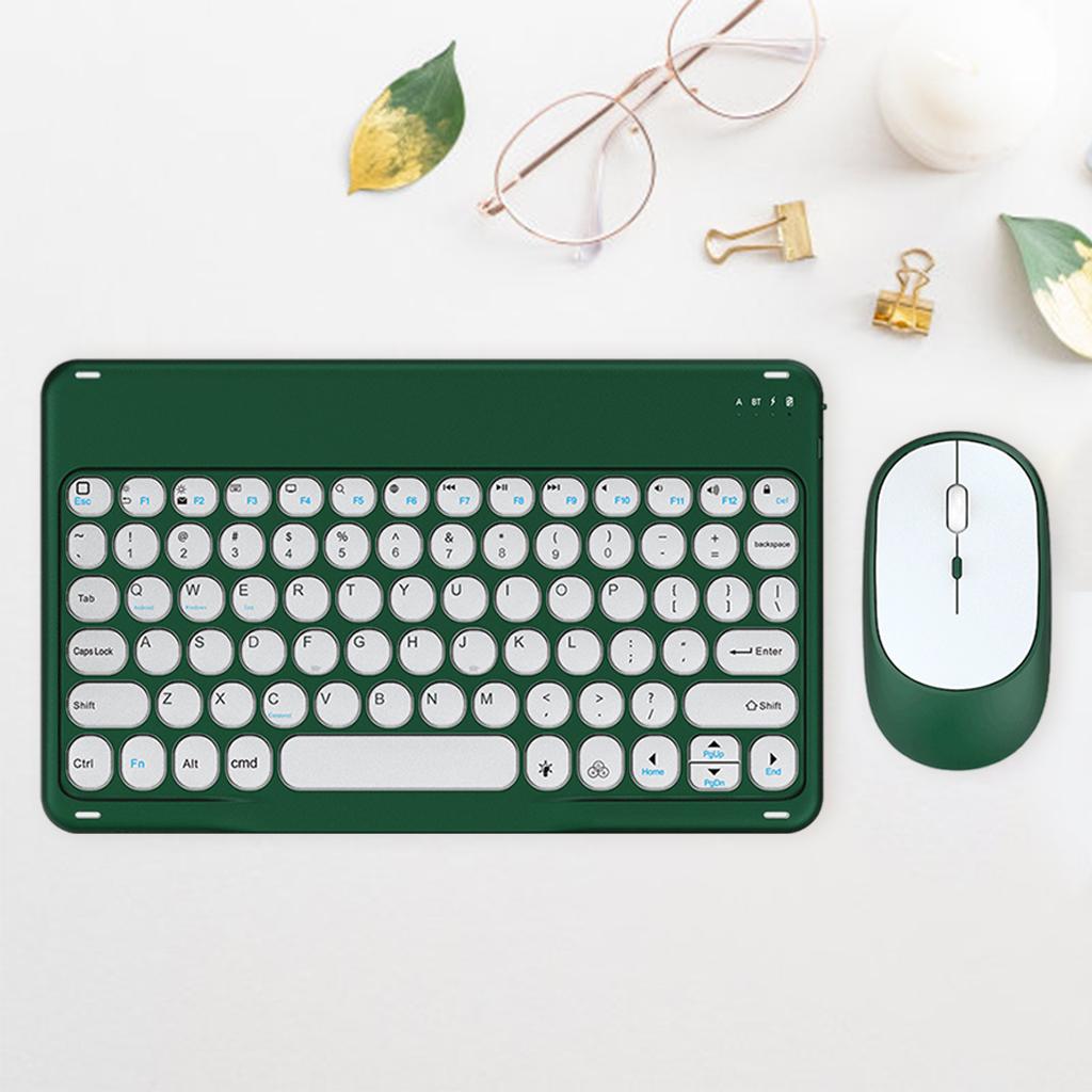 Wireless Keyboard and Mouse Quiet for Laptops Tablets Dark Green