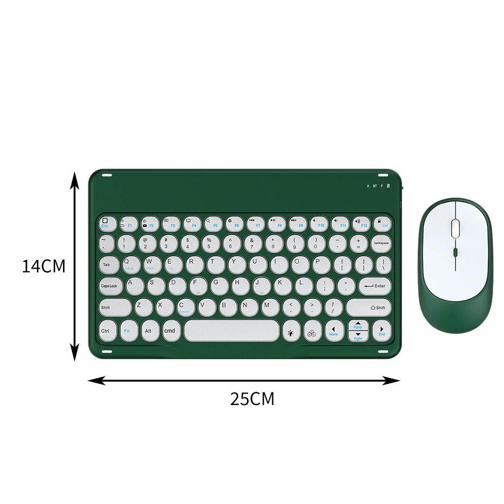 Wireless Keyboard and Mouse Quiet for Laptops Tablets Dark Green