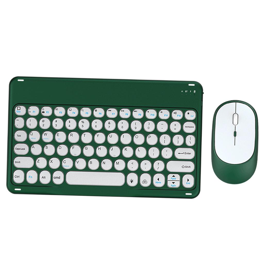 Wireless Keyboard and Mouse Quiet for Laptops Tablets Dark Green