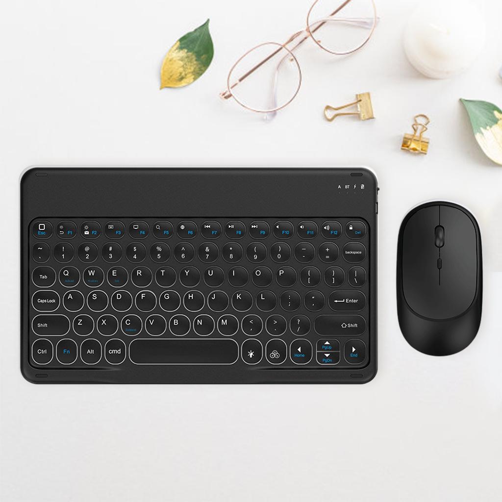 Wireless Keyboard and Mouse Quiet for Laptops Tablets Black