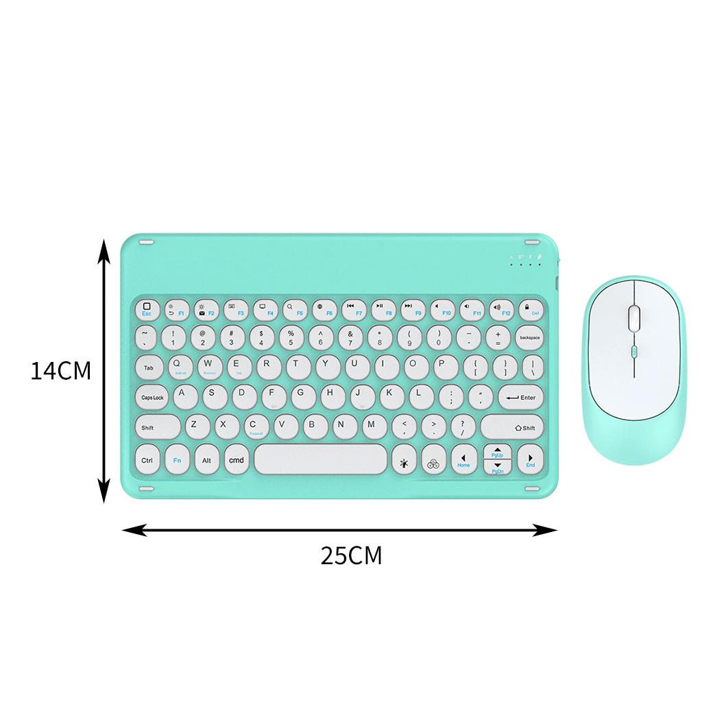 Wireless Keyboard and Mouse Quiet for Laptops Tablets Light Blue