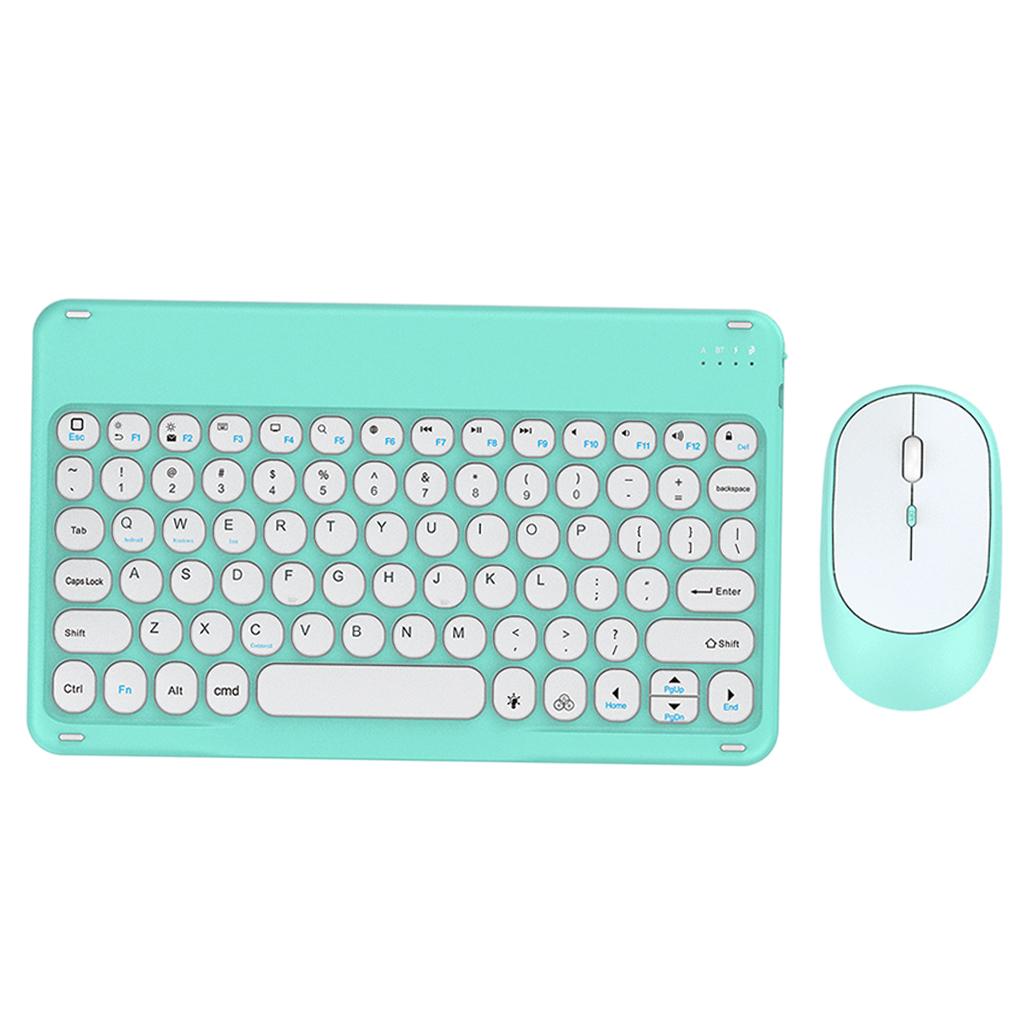 Wireless Keyboard and Mouse Quiet for Laptops Tablets Light Blue