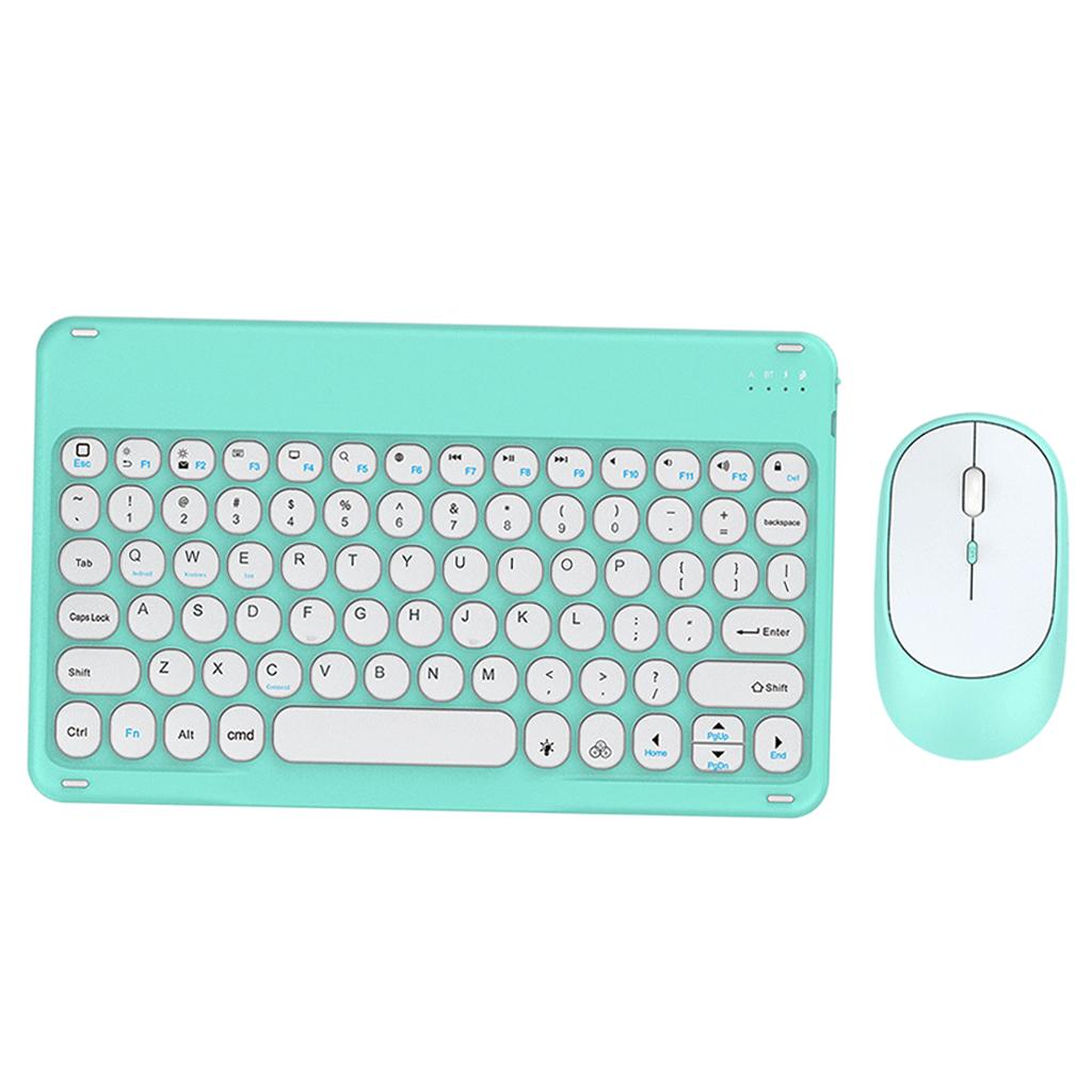 Wireless Keyboard and Mouse Quiet for Laptops Tablets Light Blue