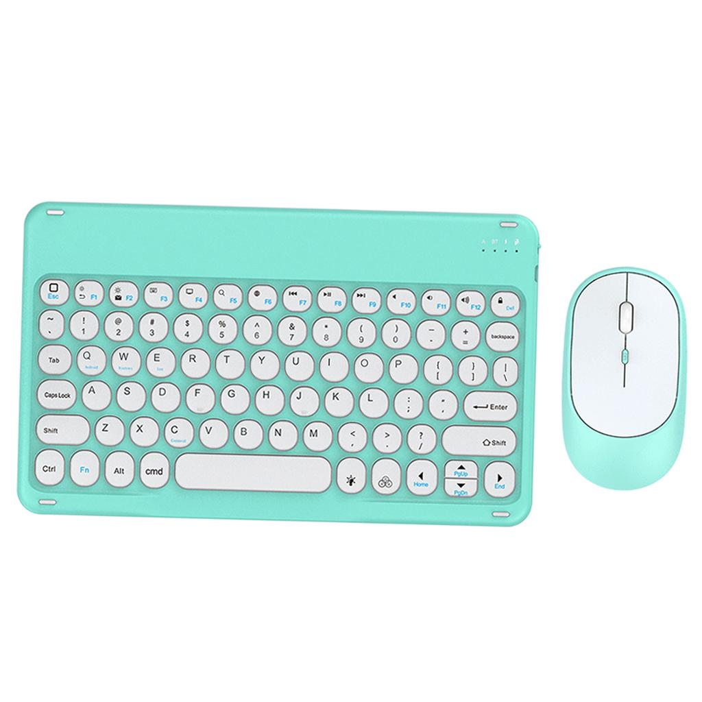 Wireless Keyboard and Mouse Quiet for Laptops Tablets Light Blue