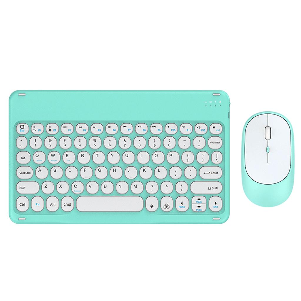 Wireless Keyboard and Mouse Quiet for Laptops Tablets Light Blue