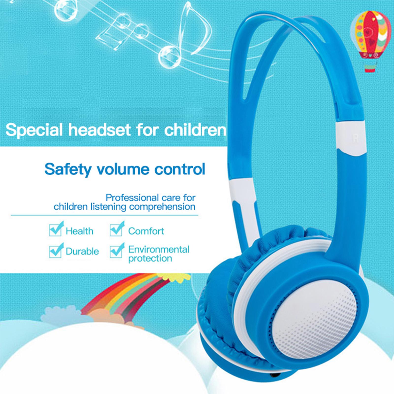 Wired Headphones Kids Headphones Computer Tablet Child Earphone Orange