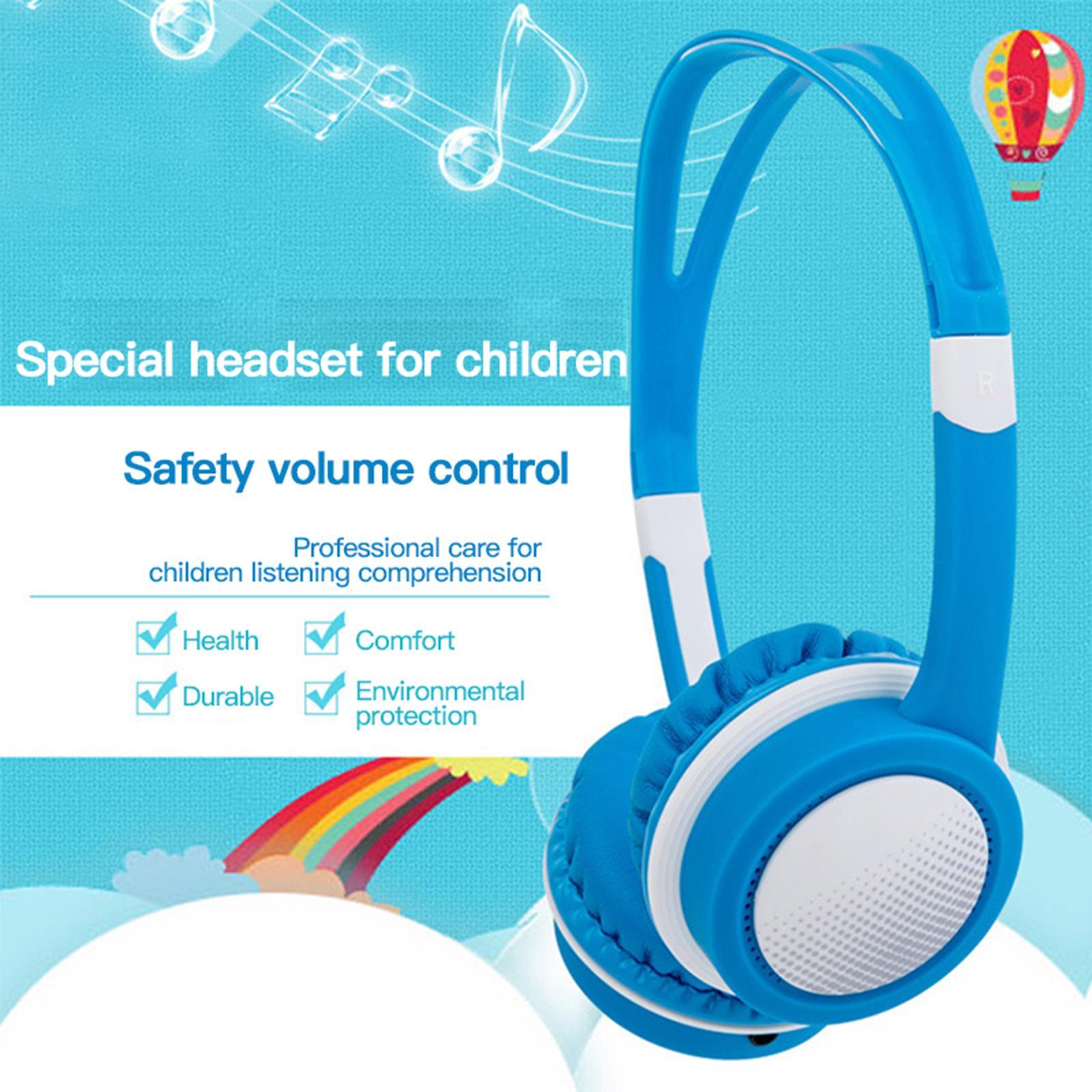 Wired Headphones Kids Headphones Computer Tablet Child Earphone Blue