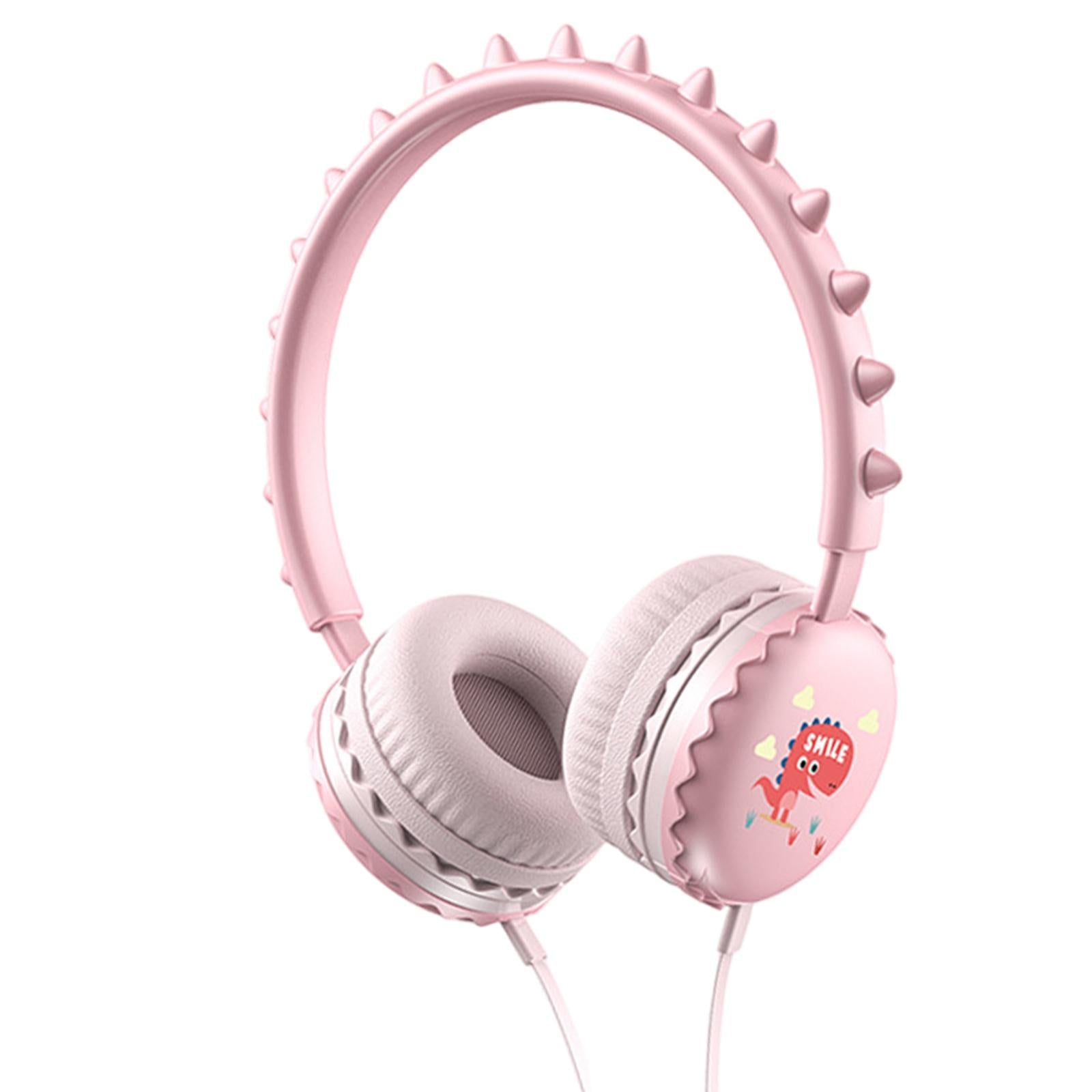 Kids Wired Headphones Over Ear Lightweight Portable for Child  pink