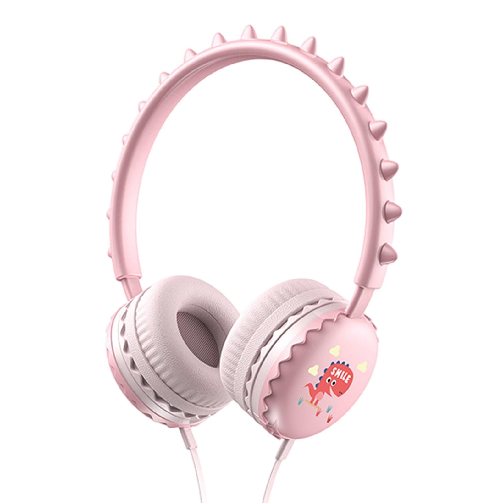 Kids Wired Headphones Over Ear Lightweight Portable for Child  pink