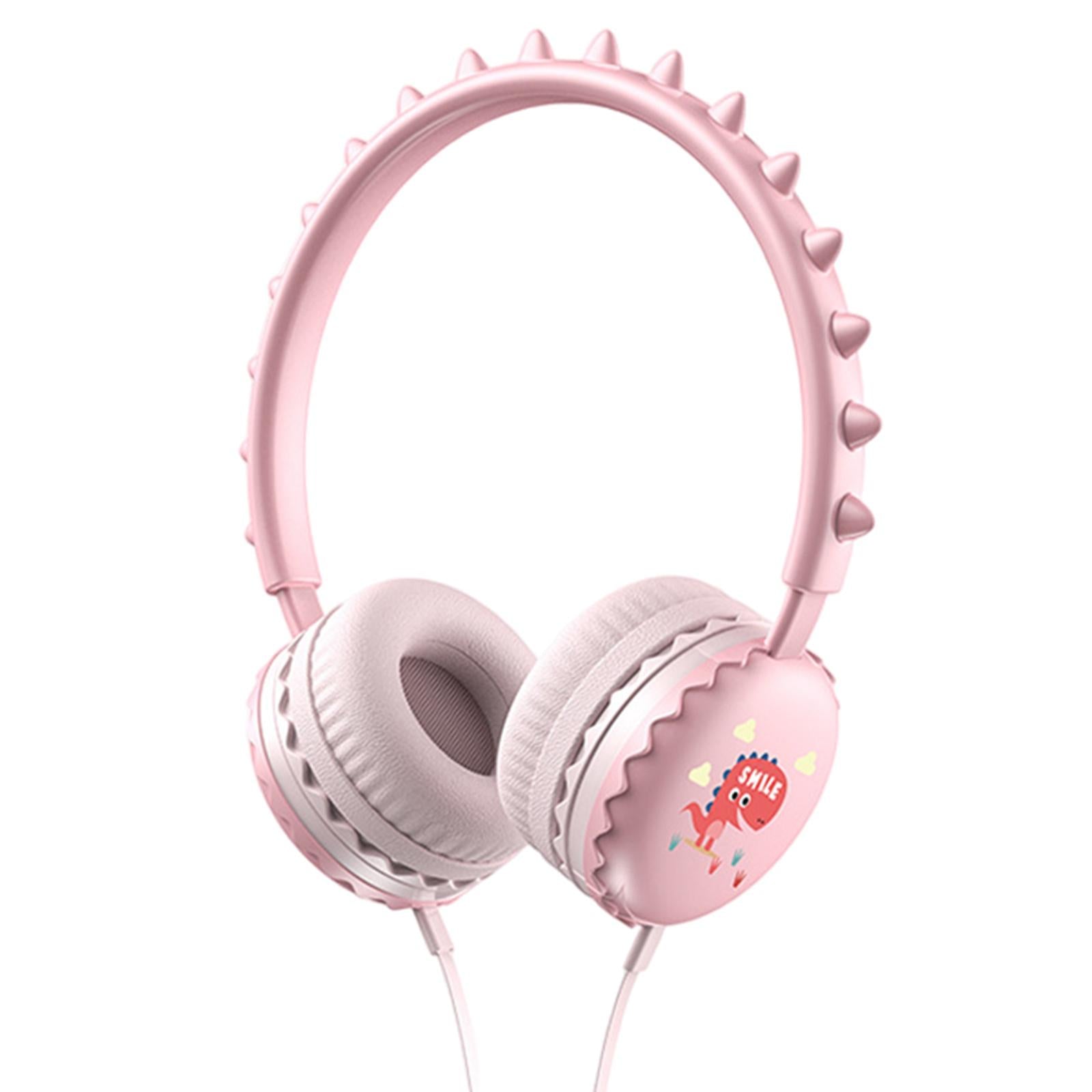 Kids Wired Headphones Over Ear Lightweight Portable for Child  pink